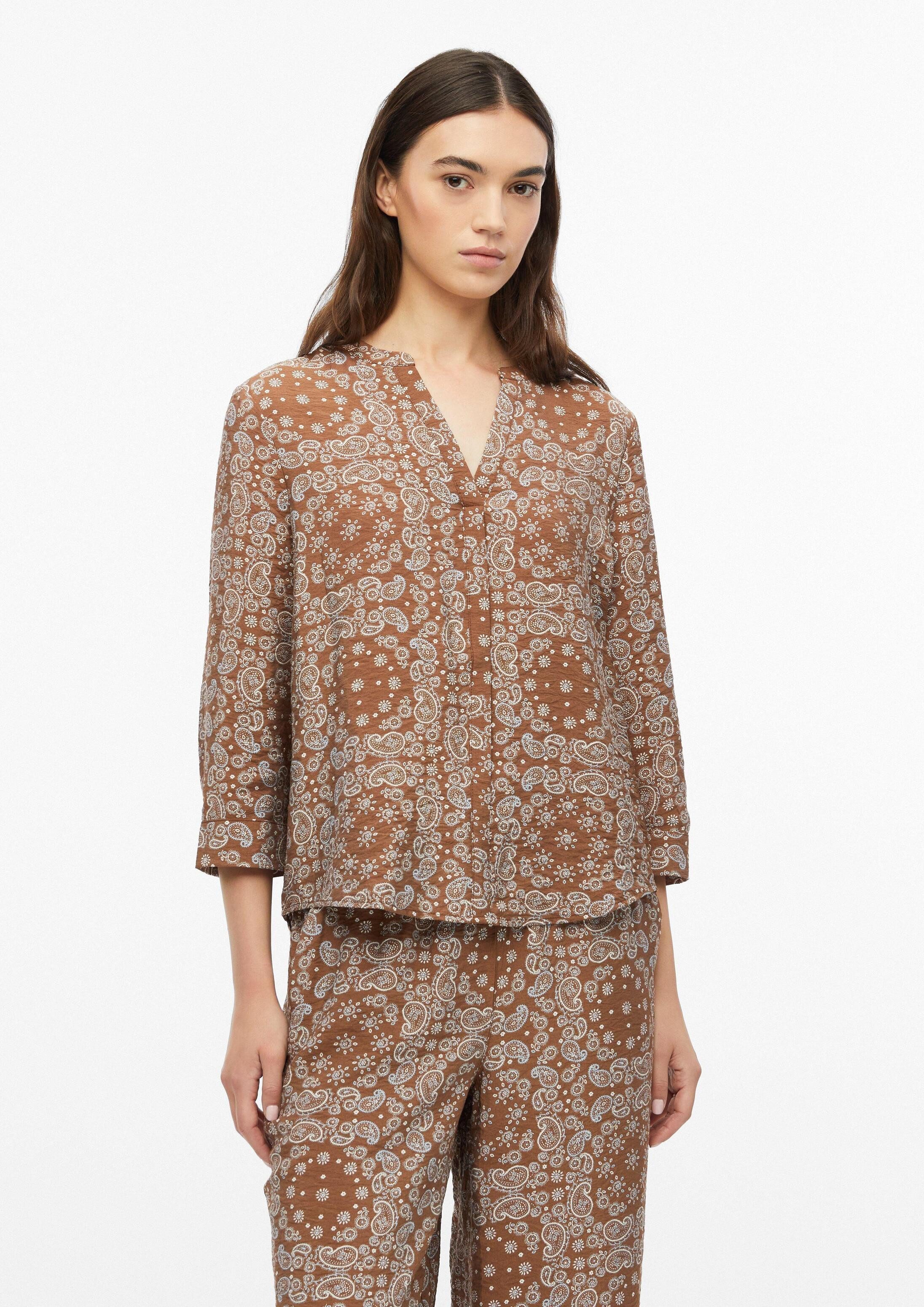 s.Oliver Kurzarmbluse Bluse Strukturierte Viskosemix-Bluse
