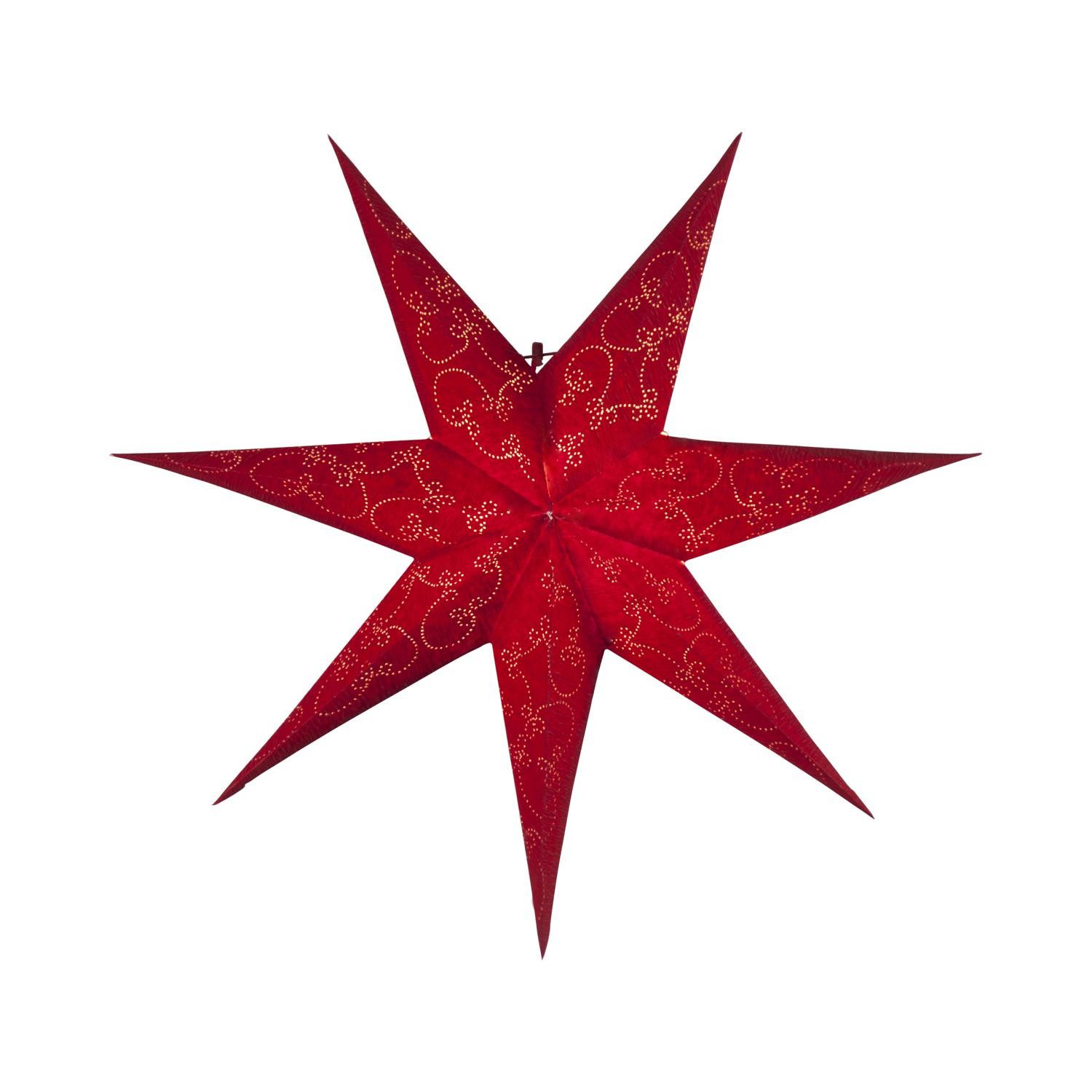 STAR TRADING LED Dekolicht Decorus, Papierstern Decorus, handgeschöpftes Papier, rot, Ø 63cm
