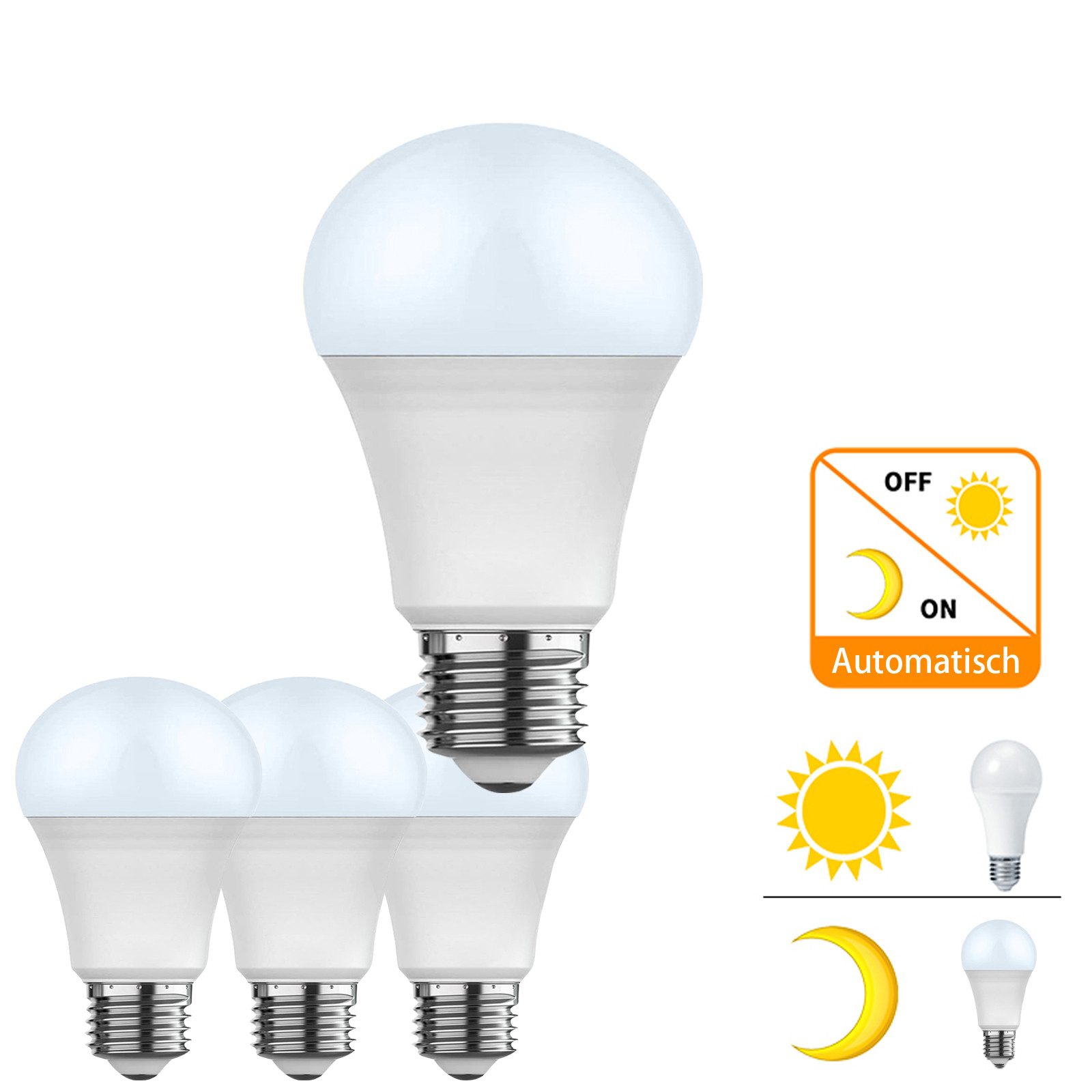 Jibenhome LED-Leuchtmittel E27 Glühbirne mit Bewegungsmelder Dämmerungssens günstig online kaufen