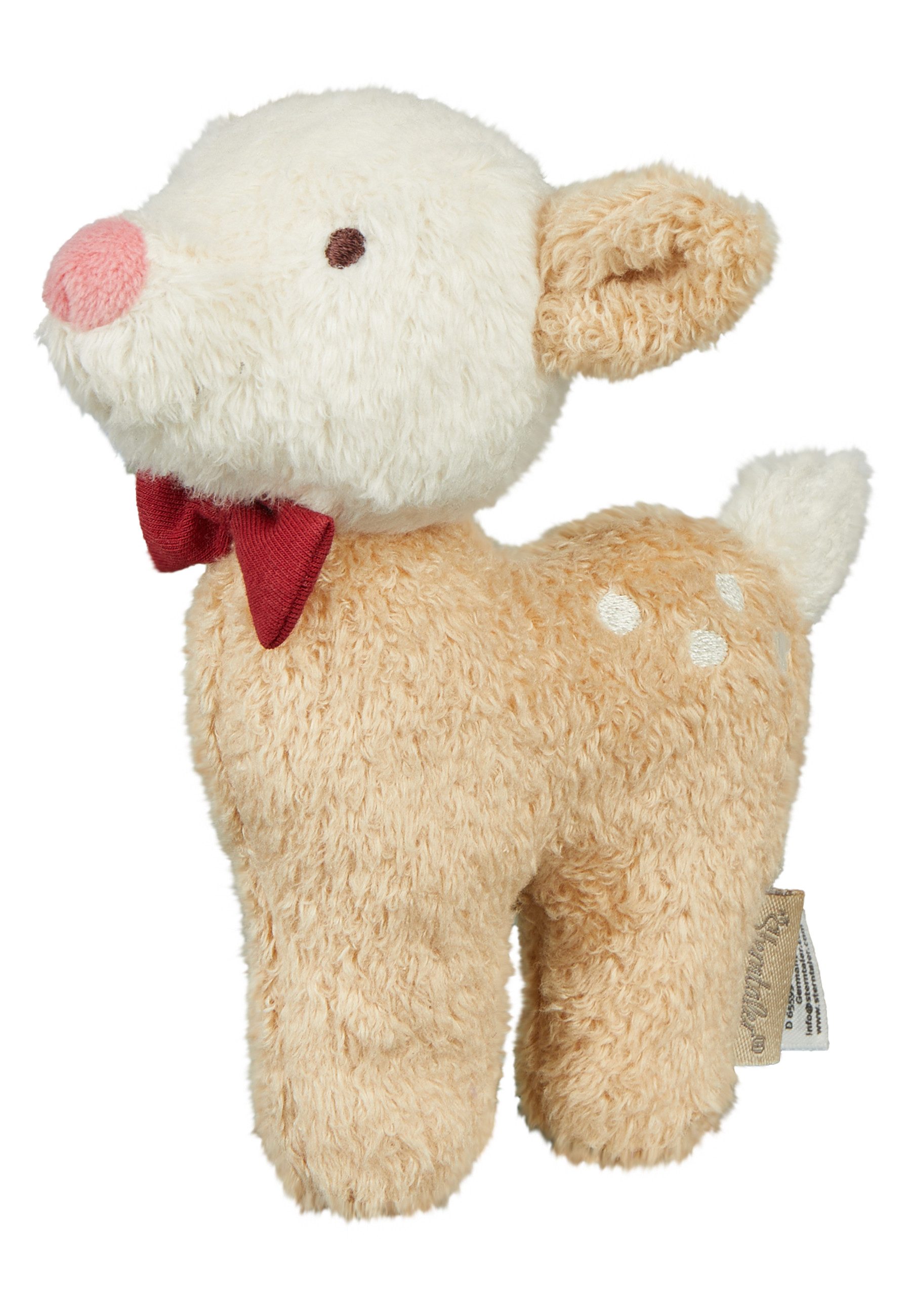 Sterntaler® Kuscheltier Kuscheltier S Bambi (Einzelartikel, 1-St), aus kuscheligen Stoffen, weich wattiert, mit integrierter Rassel