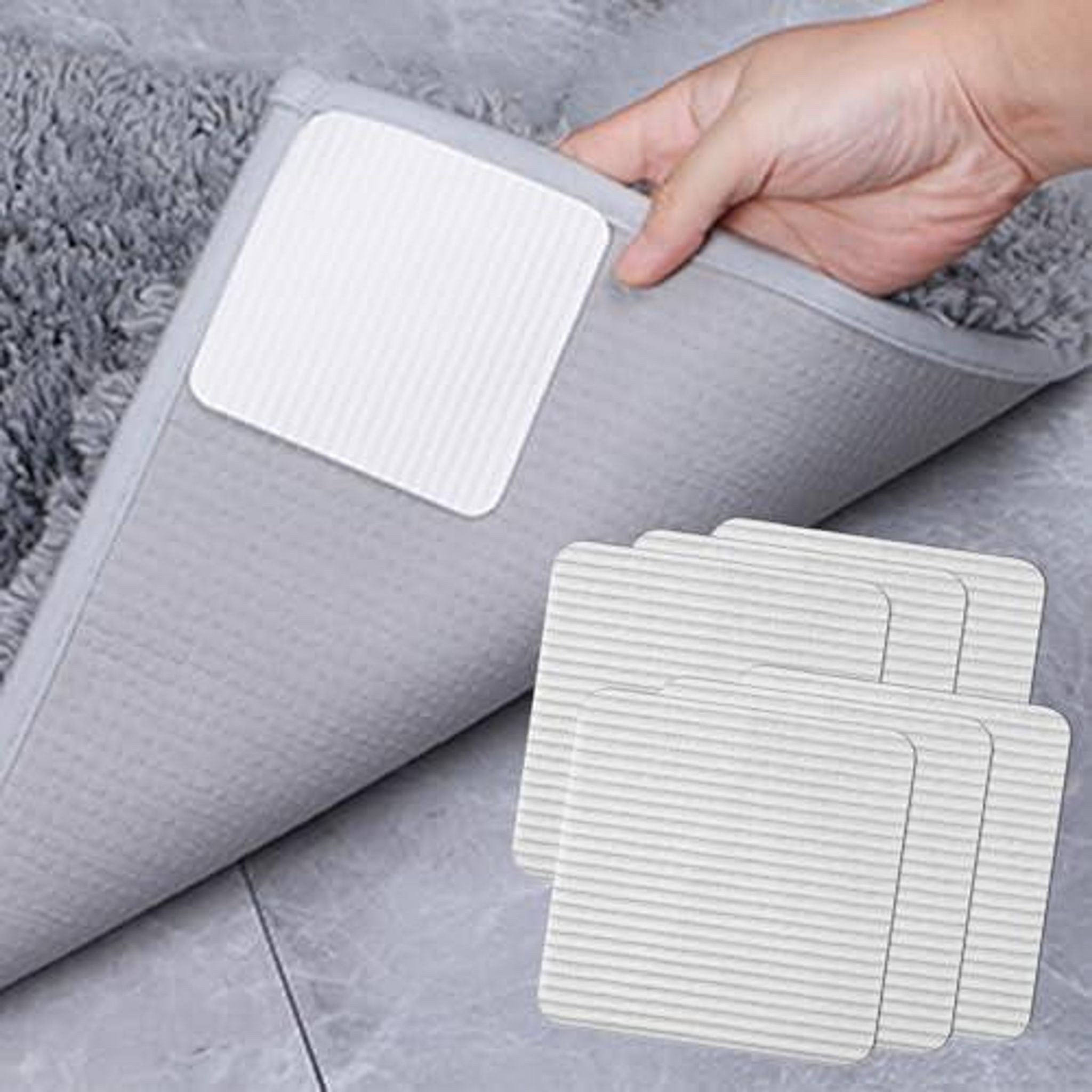 FELIXLEO Antirutschmatte 6 Antirutschmatten Teppich Vacuum Tech Waschbar Greifer Pads 10x10cm, 1-St.