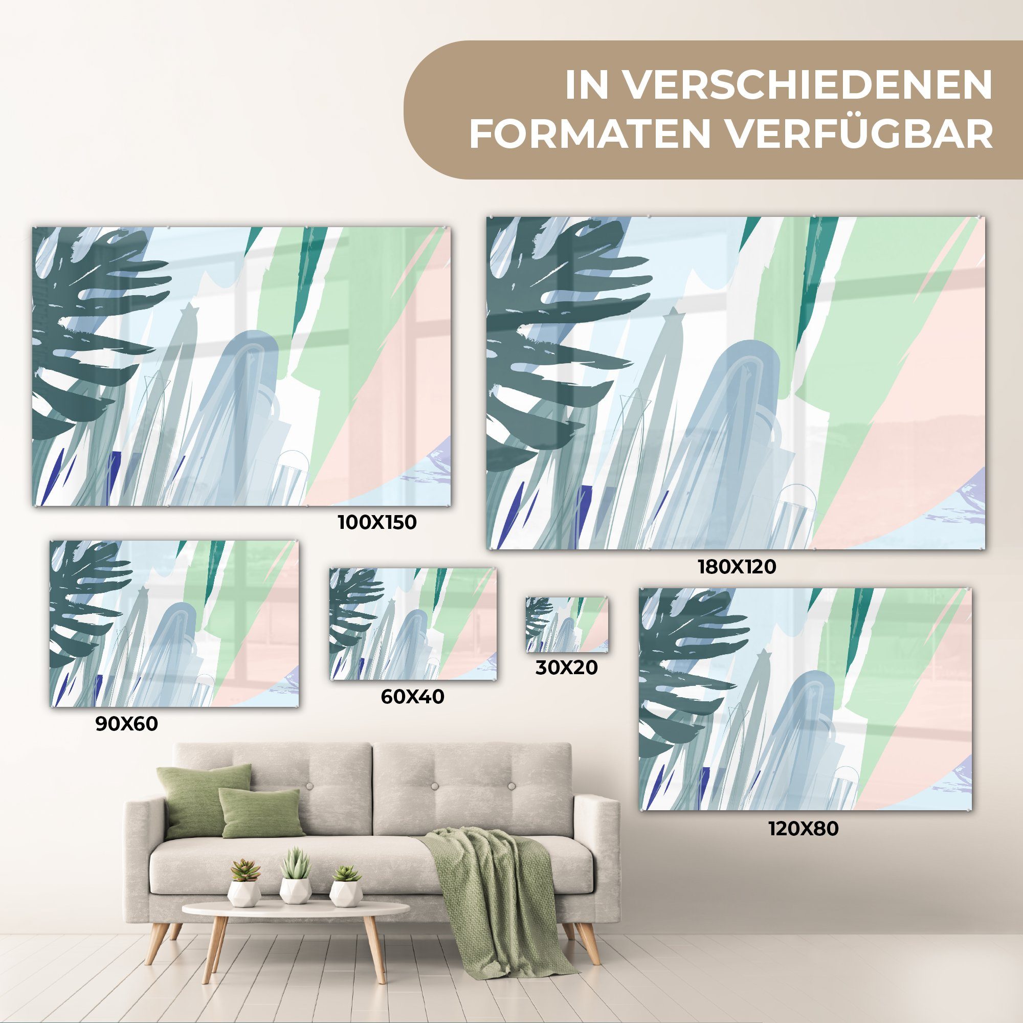 (1 Tropisch, Wohnzimmer Acrylglasbilder Acrylglasbild Abstrakt Schlafzimmer & MuchoWow - St), Sommer -