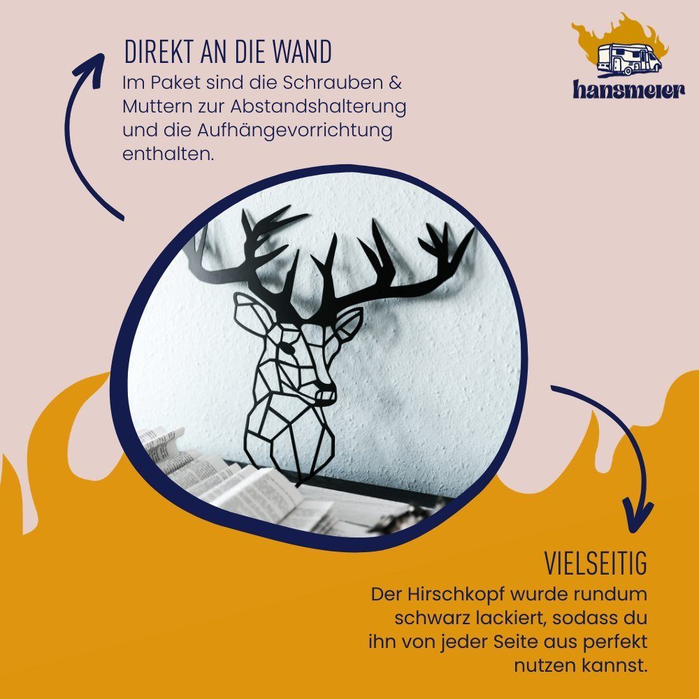 Hansmeier Wanddekoobjekt Wanddeko aus Metall, Wasserfest, Für Außen, Innen, Balkon & Garten