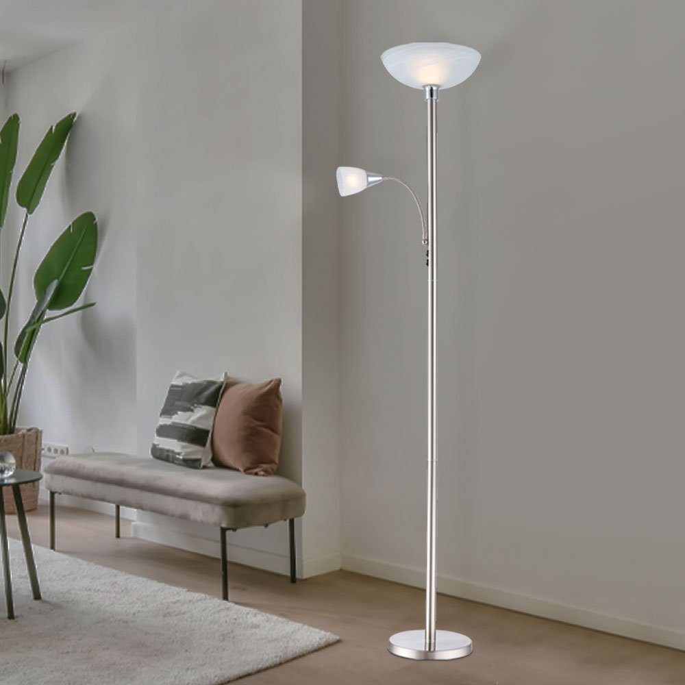 Esszimmer, Stehleuchte Lichtfarbe Leuchtmittel, Wohnzimmer vom ohne Stehlampe Leselampe Leseleuchte, GLOBO Globo abhängig silber, Küche, ist Stehlampe modern, Flur Leuchtmittel, Schlafzimmer