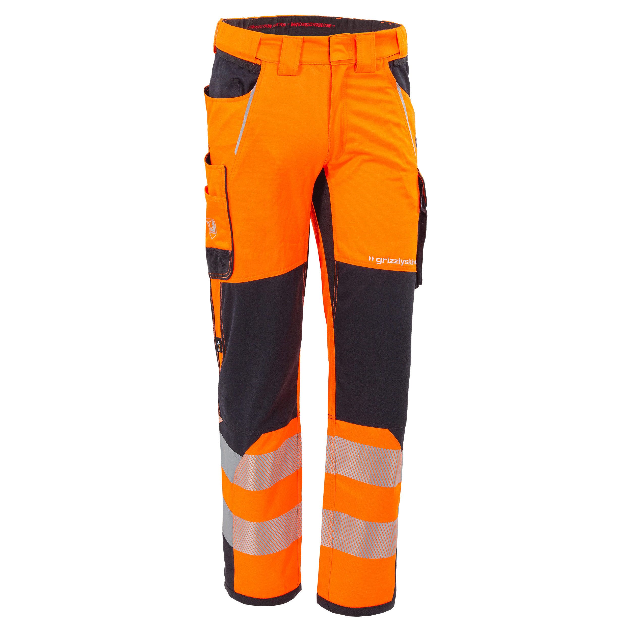 Qualitex Workwear Arbeitsbundhose modern Warnschutz-Arbeitshose (PSA Kat 2) aus Lyocell,Cordura&Stretch (2-tlg) funktionale Werkstatthose mit 13 Taschen - Atmungsaktiv - Dehnbund