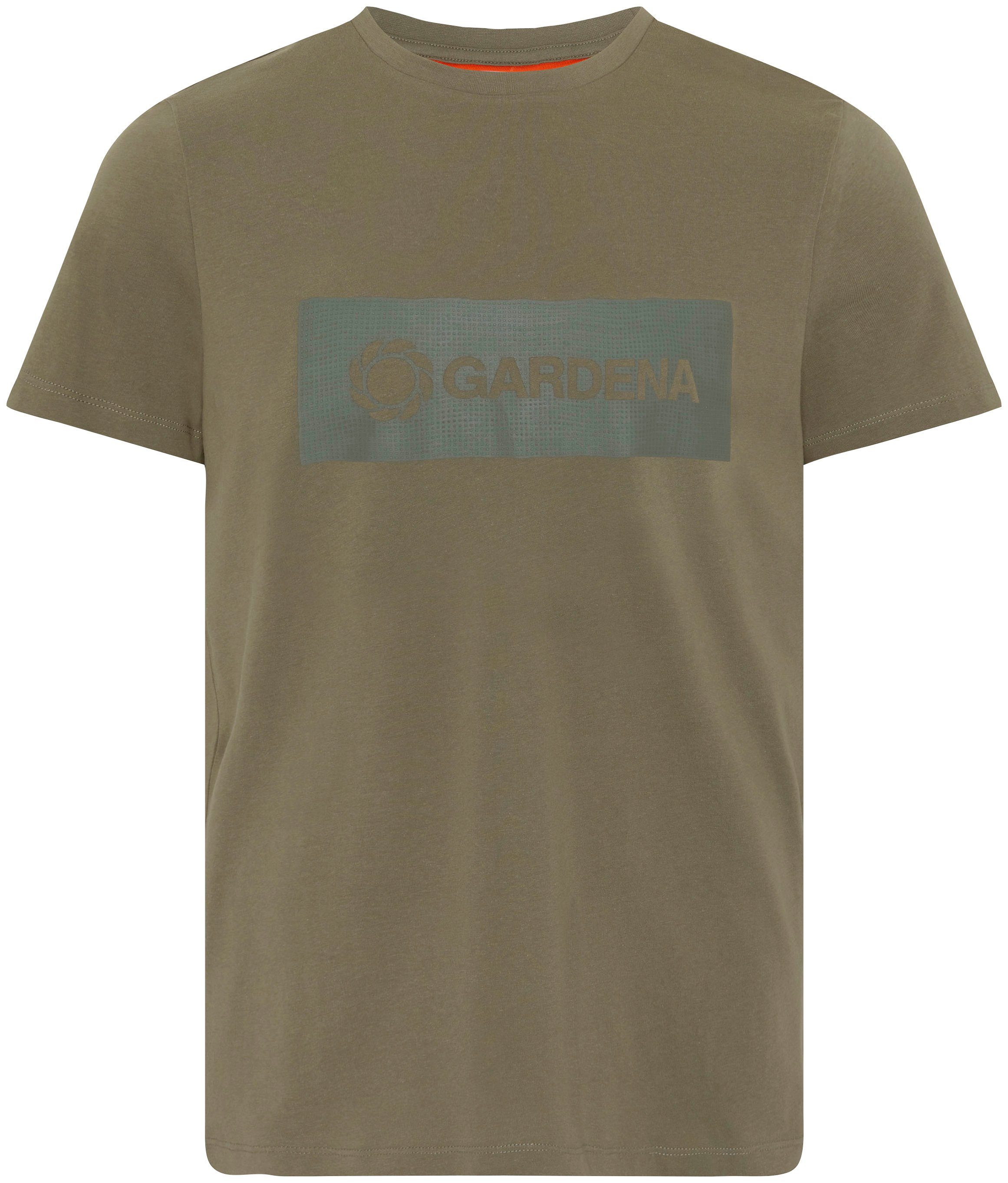 GARDENA T-Shirt Dusty Olive mit Gardena-Logodruck