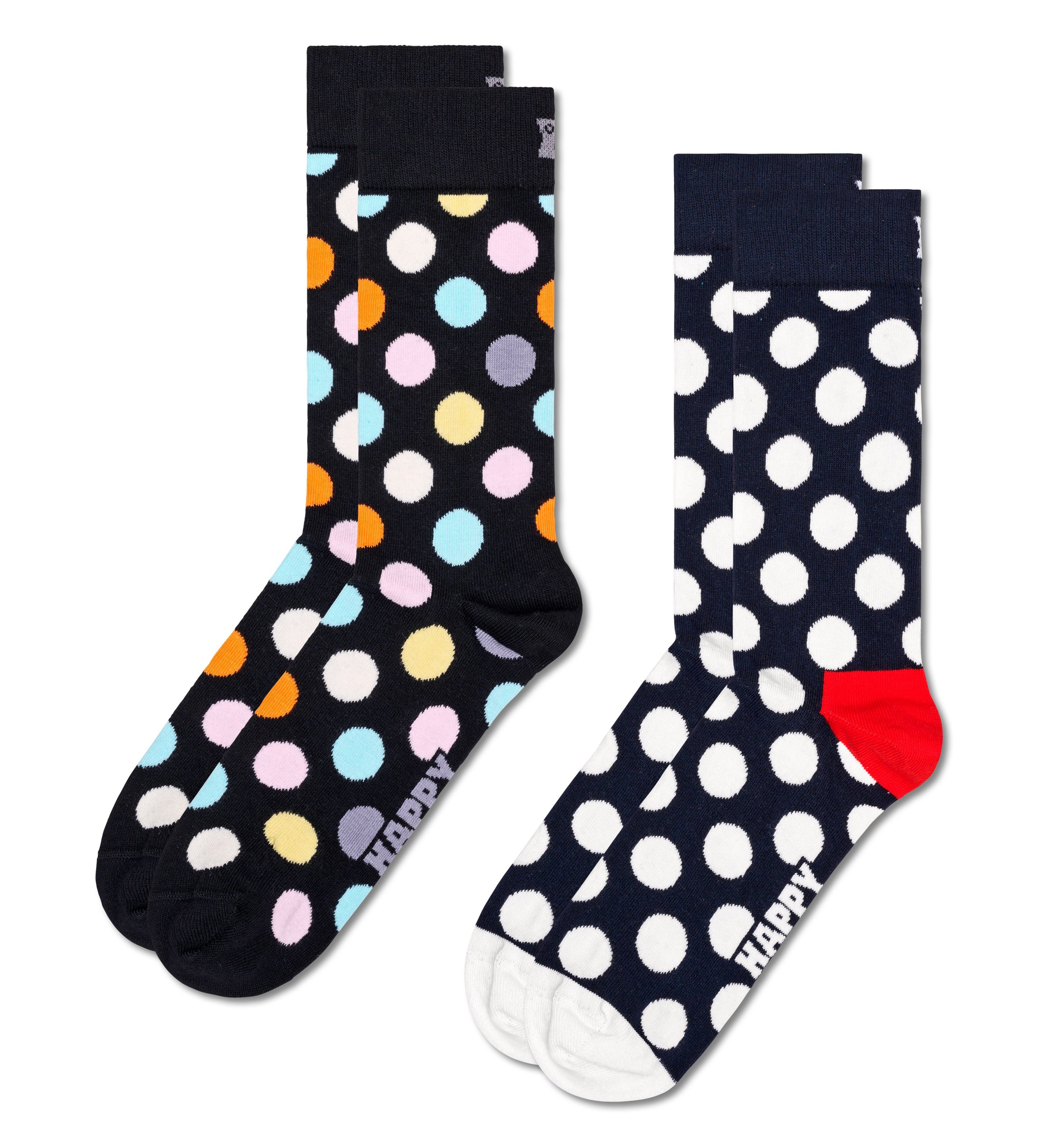 Happy Socks Носки Classic Big Dot Socks (Packung, 2-Paar) allover mit Punkten