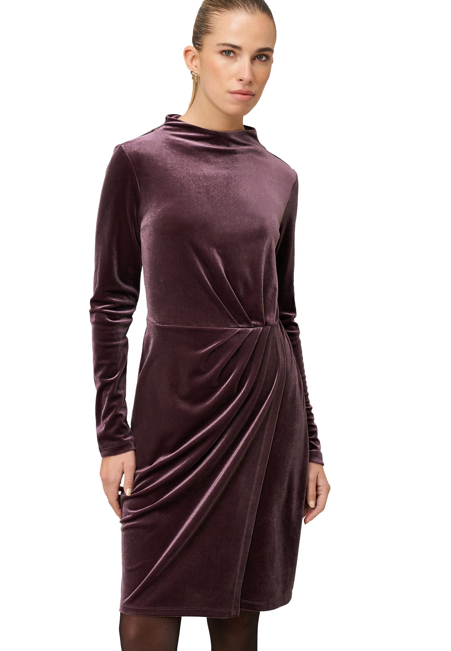Zero Samtkleid Damen Samtkleid mit Raffungen drapiert /gerafft