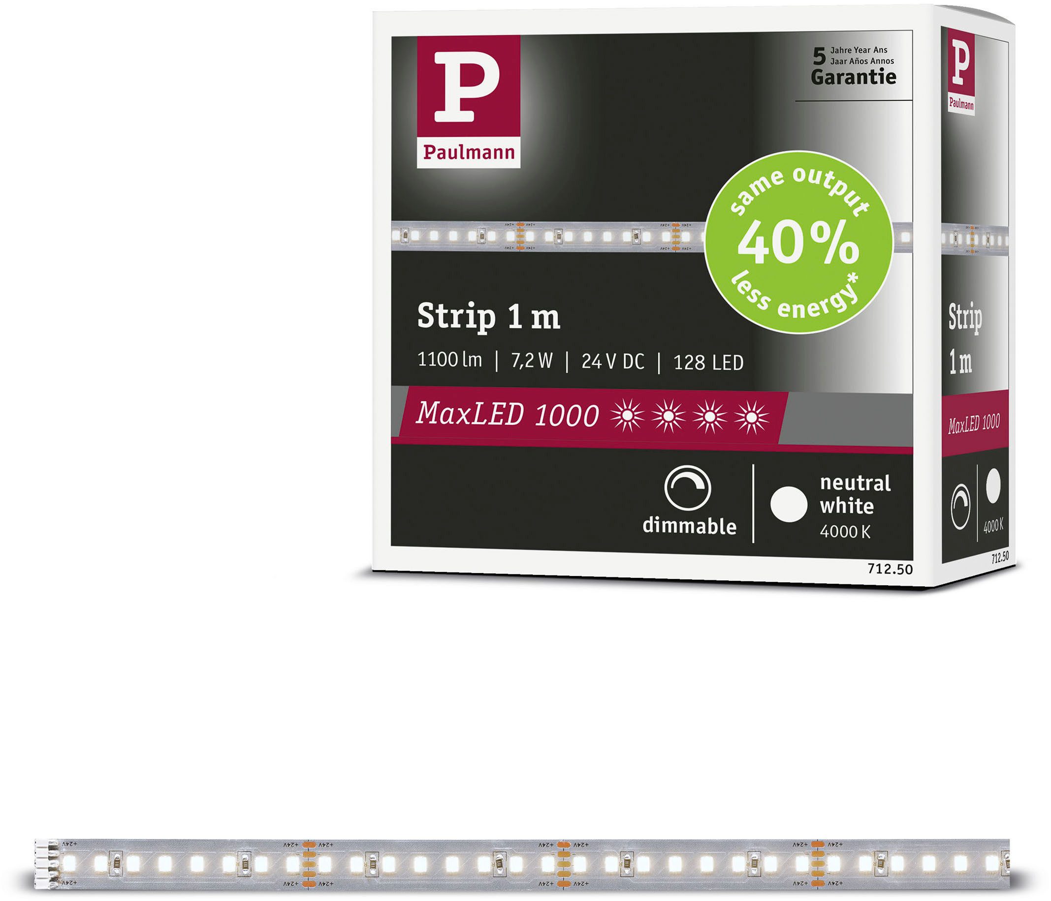 Paulmann LED-Streifen MaxLED 1000 LED Strip Neutralweiß Einzelstripe