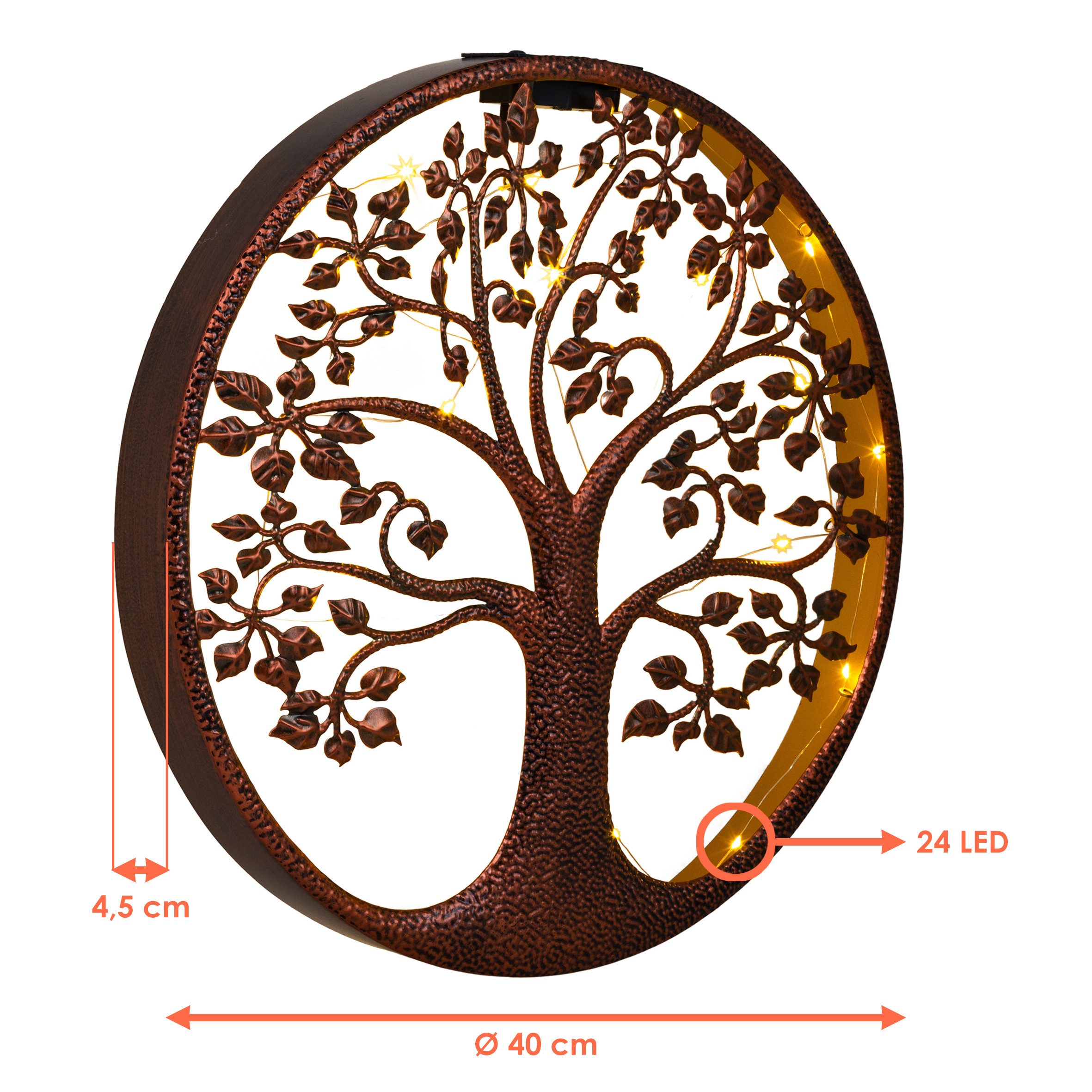 Spetebo LED Solarleuchte LED Solar Wanddeko BAUM antik bronze - 40 cm, Eins günstig online kaufen