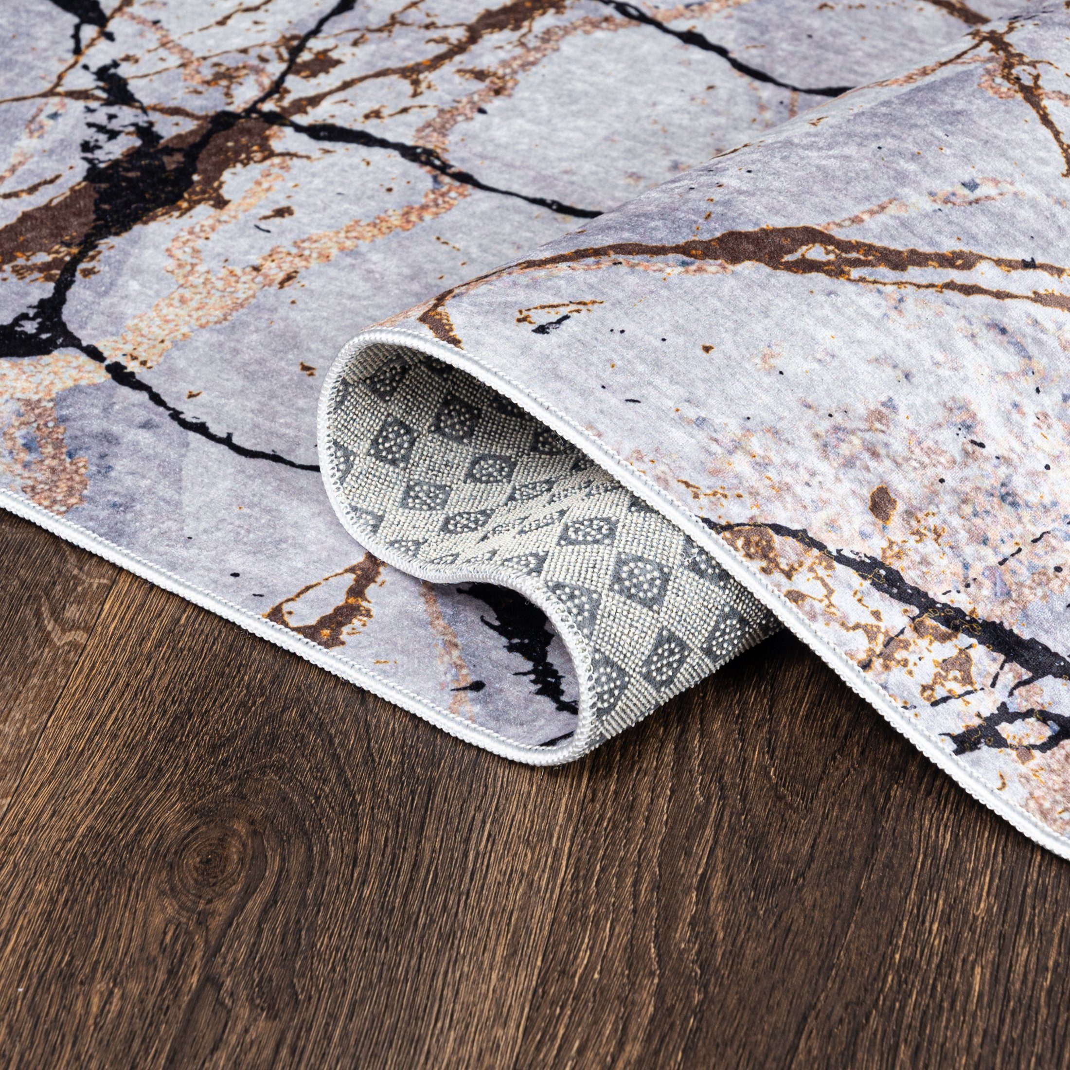 Mazovia Designteppich Modern Teppich für Wohnzimmer, Schlafzimmer, Esszimmer, 80 x 150 cm, Kurflor, Waschbar in Waschmaschine, Höhe 5 mm, Rutschfest – Bild 4 von 5