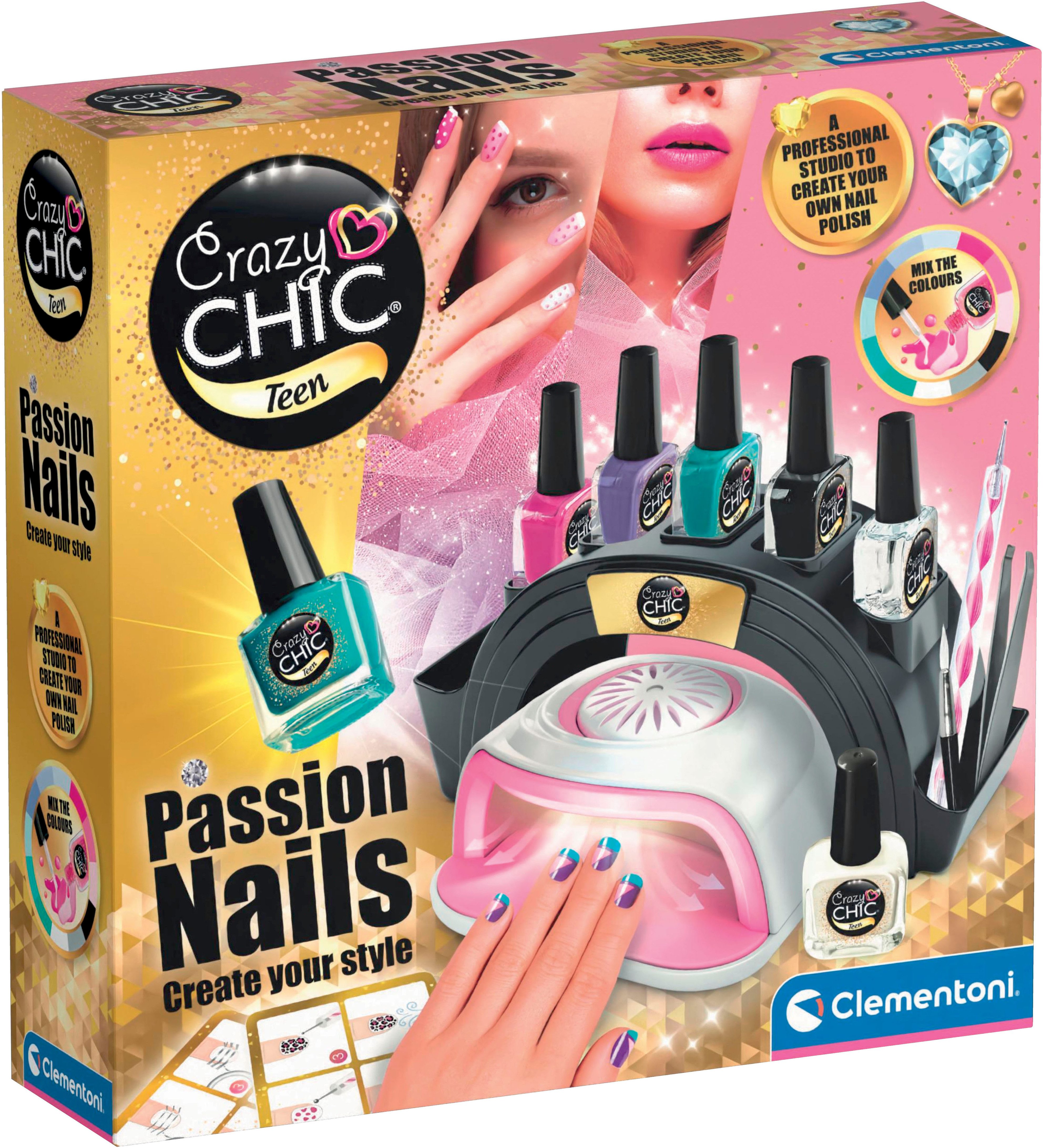 Clementoni® Kreativset Crazy Chic, Passion Nails, Made in Europe