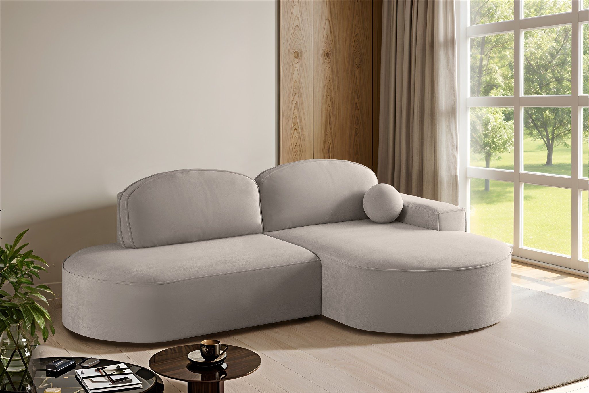 Fun Möbel Ecksofa Schlafsofa Sofa GIRONA mit Ottomane in Stoff Salvador, Rundumbezug, Eckcouch