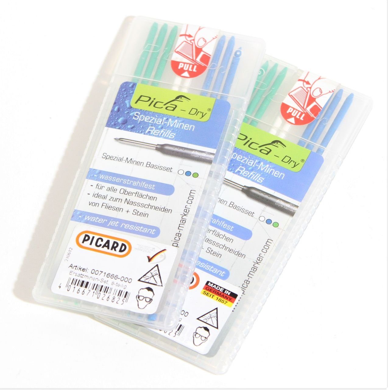 Picard Stiftmine 2 x PICARD Ersatzminen für Pica-Dry Marker blau weiß grün Minen …