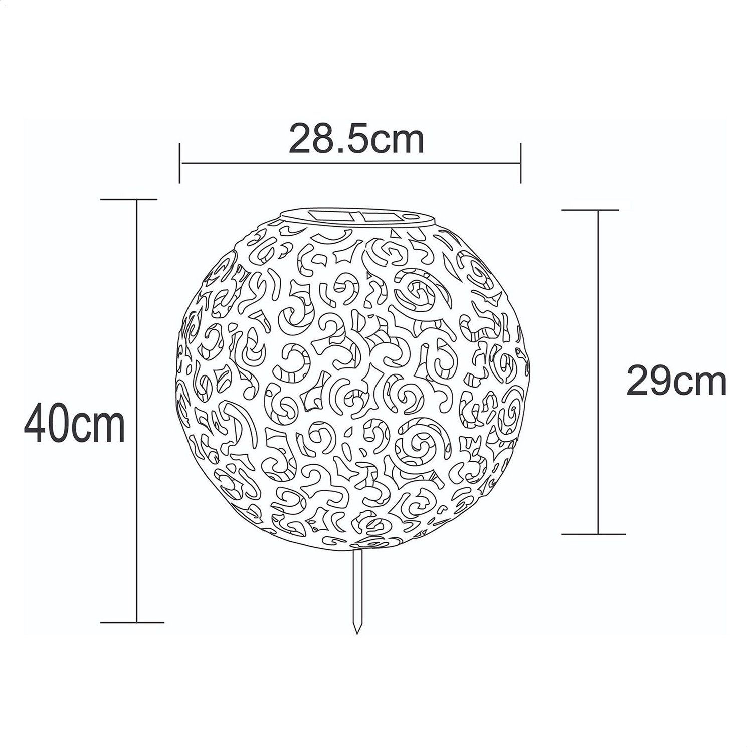 Solarleuchte Garten 2er Außen Kugel cm LED bmf-versand Set LED 28 Solarleuchte Solarlampe