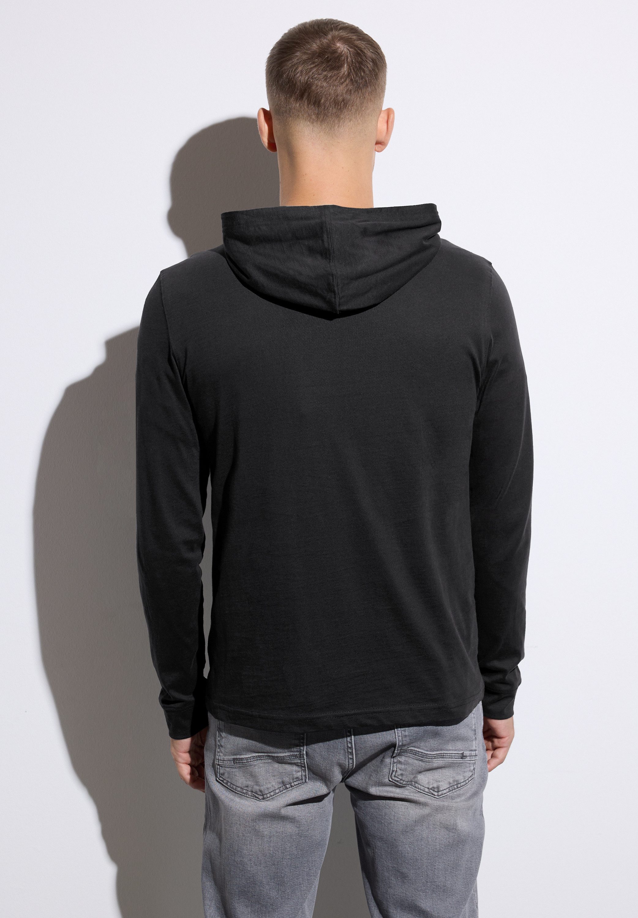 STREET ONE MEN Langarmshirt aus reiner günstig online kaufen