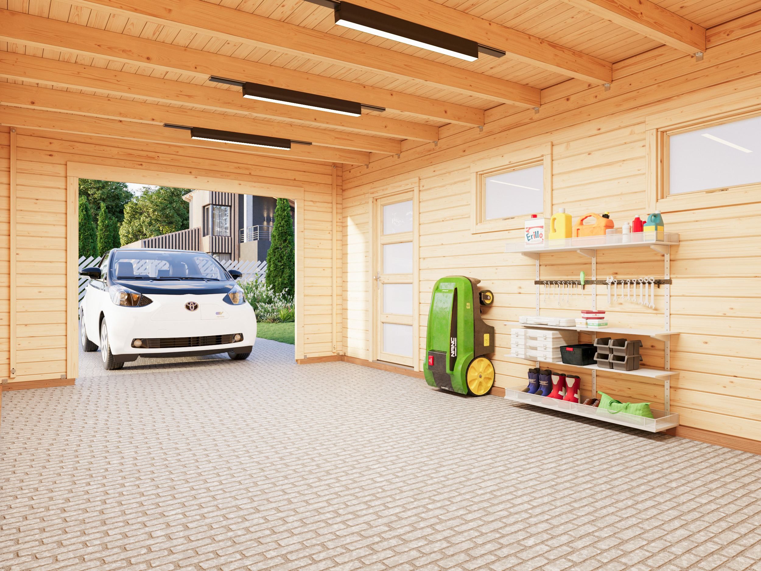 Palmako Garage Rasmus, ohne Tor, BxTxH: 420x598x253 cm