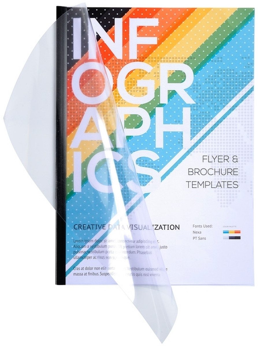 EXACOMPTA Thermo-Bindemappe Einbanddeckel A4 PVC 0,15mm VE=100 Stück kristall, (