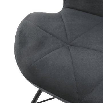 ML-DESIGN Stuhl Esszimmerstuhl Set mit Rückenlehne und Metallbeinen Küchenstühle (2 St), 2er Set Wohnzimmerstuhl Anthrazit Polster 48x50x74cm aus Samt