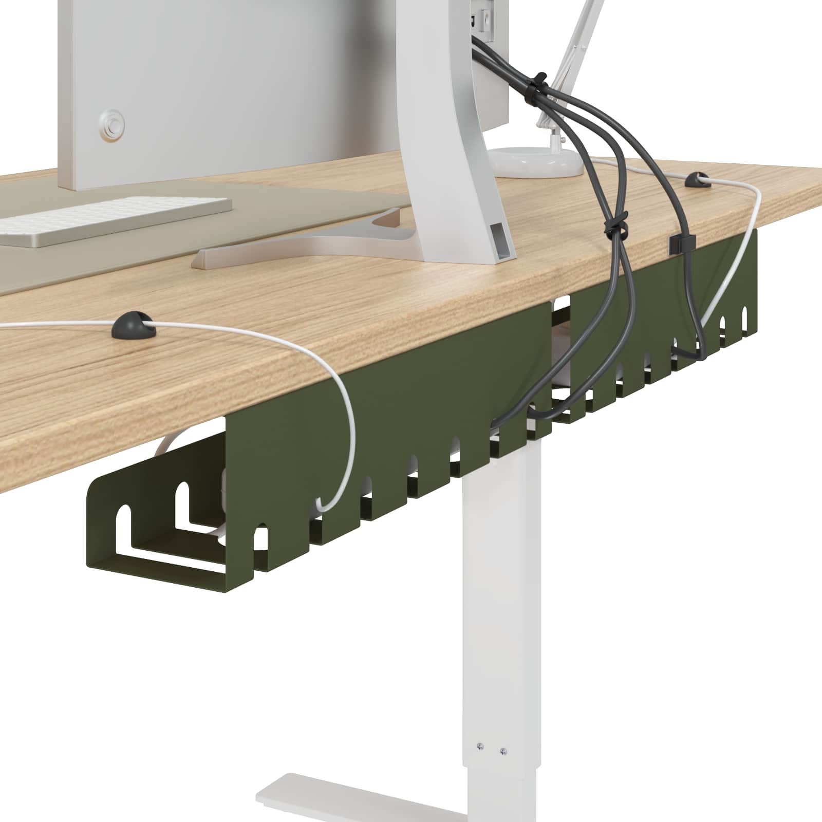 vidaXL Kabelzubehör Unter dem Schreibtisch Kabelmanagement Tray 2 Stk. Olivgrün, (2-tlg)
