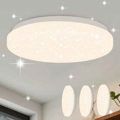 Nettlife LED Deckenleuchte Sternenhimmel Weiß Sternendekor 15W 21cm Deckenbeleuchtung, LED fest integriert, Neutralweiß, für Küche Schlafzimmer Flur Kinderzimmer, 15W, ‎21 x 21 x 6 cm