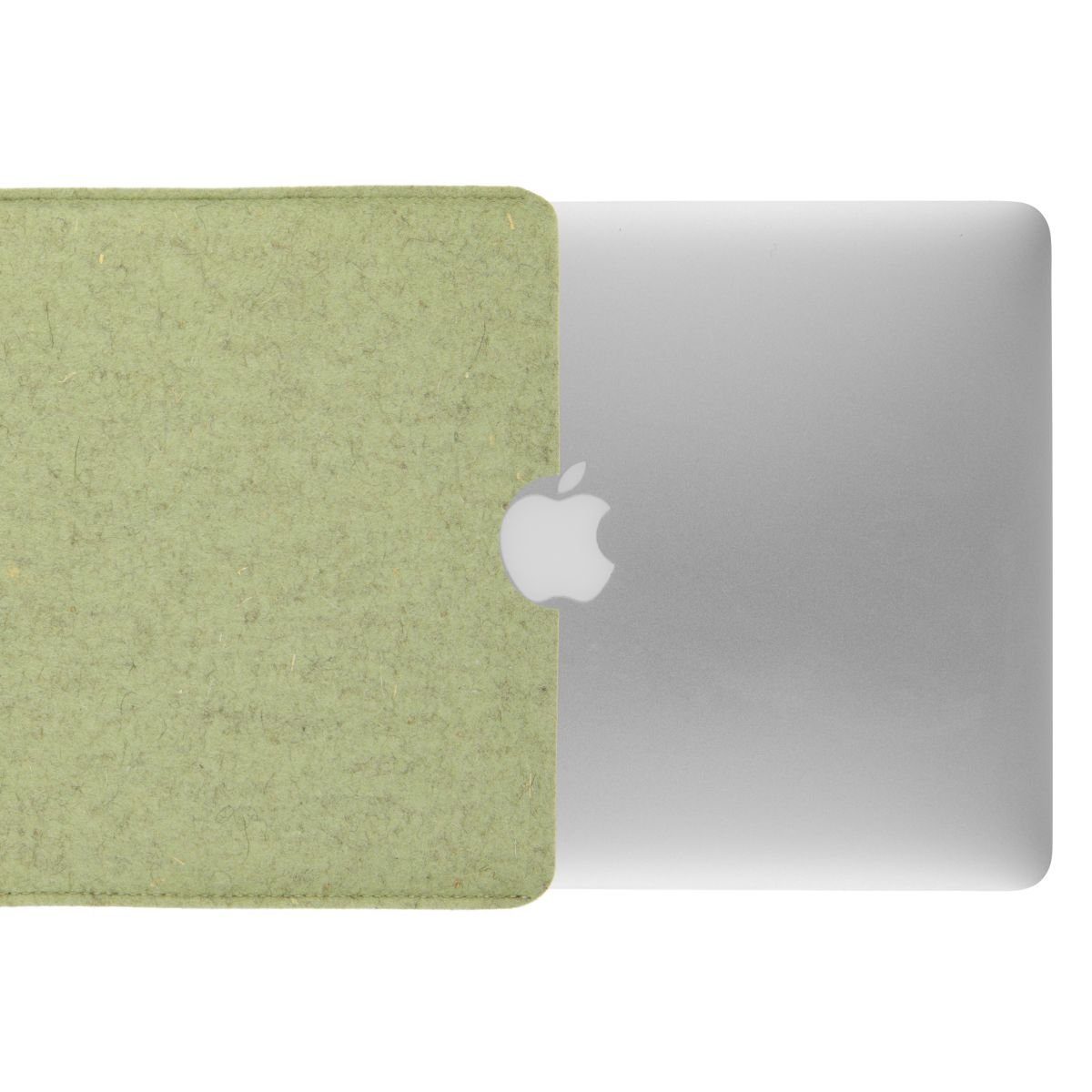CoverKingz Laptoptasche Hülle für Apple MacBook Air 13,6" (M2) Handmade Filz Tasche Case, 100% Schurwolle, Made in Germany Grün