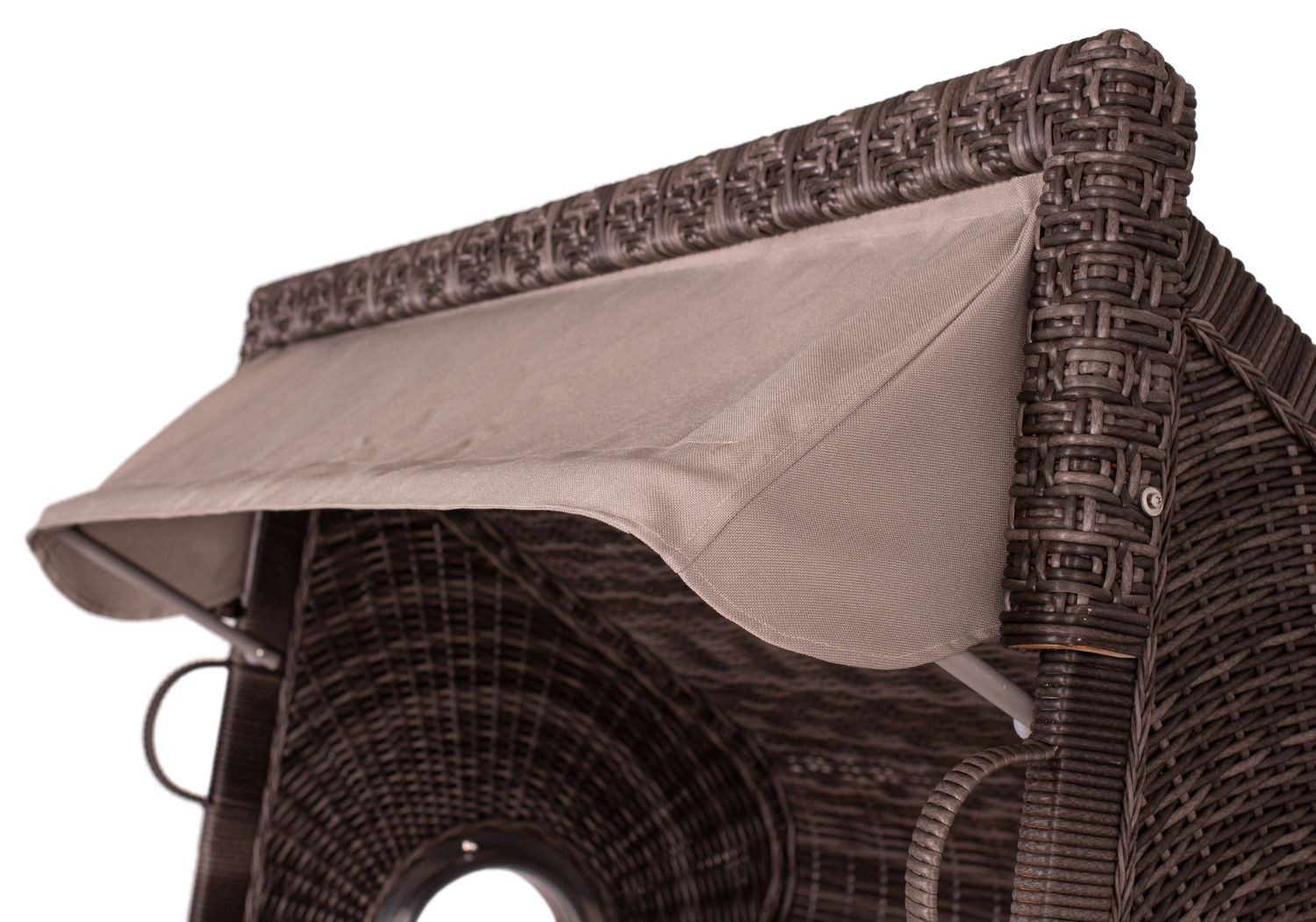 deVries PURE® Strandkorb deVries PURE® Sailor XL - PE stone grey - Dessin 483, BxTxH: 135x90x165 cm, Halblieger, Ostsee-Strandkorb, feines Teakholz - inkl. Rückholfeder und Schutzhülle