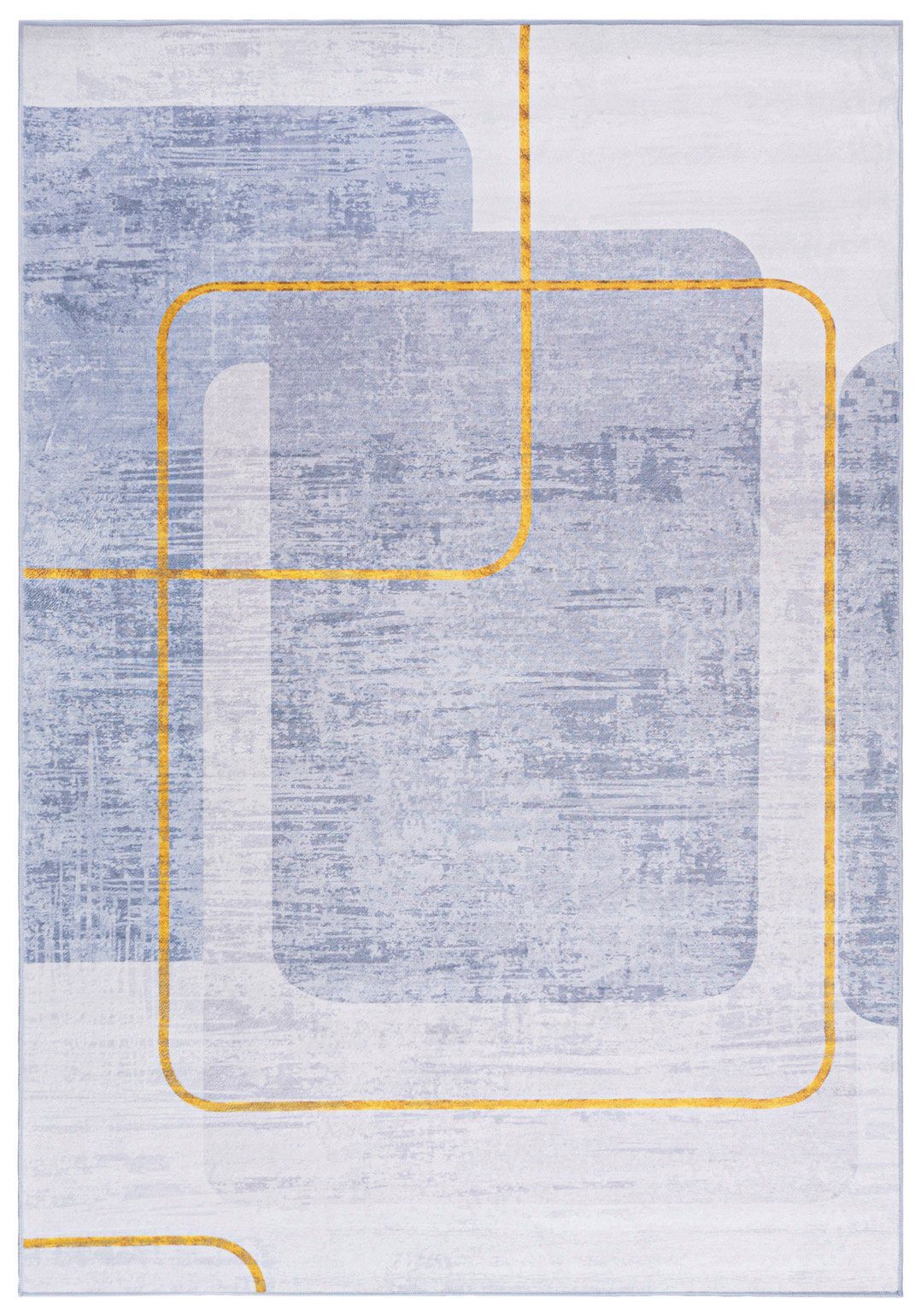 Mazovia Designteppich Modern Teppich Wohnzimmerteppich Abstrakt Vintage Grau Creme, 80 x 150 cm, Fußbodenheizung, Allergiker geeignet, Rutschfest