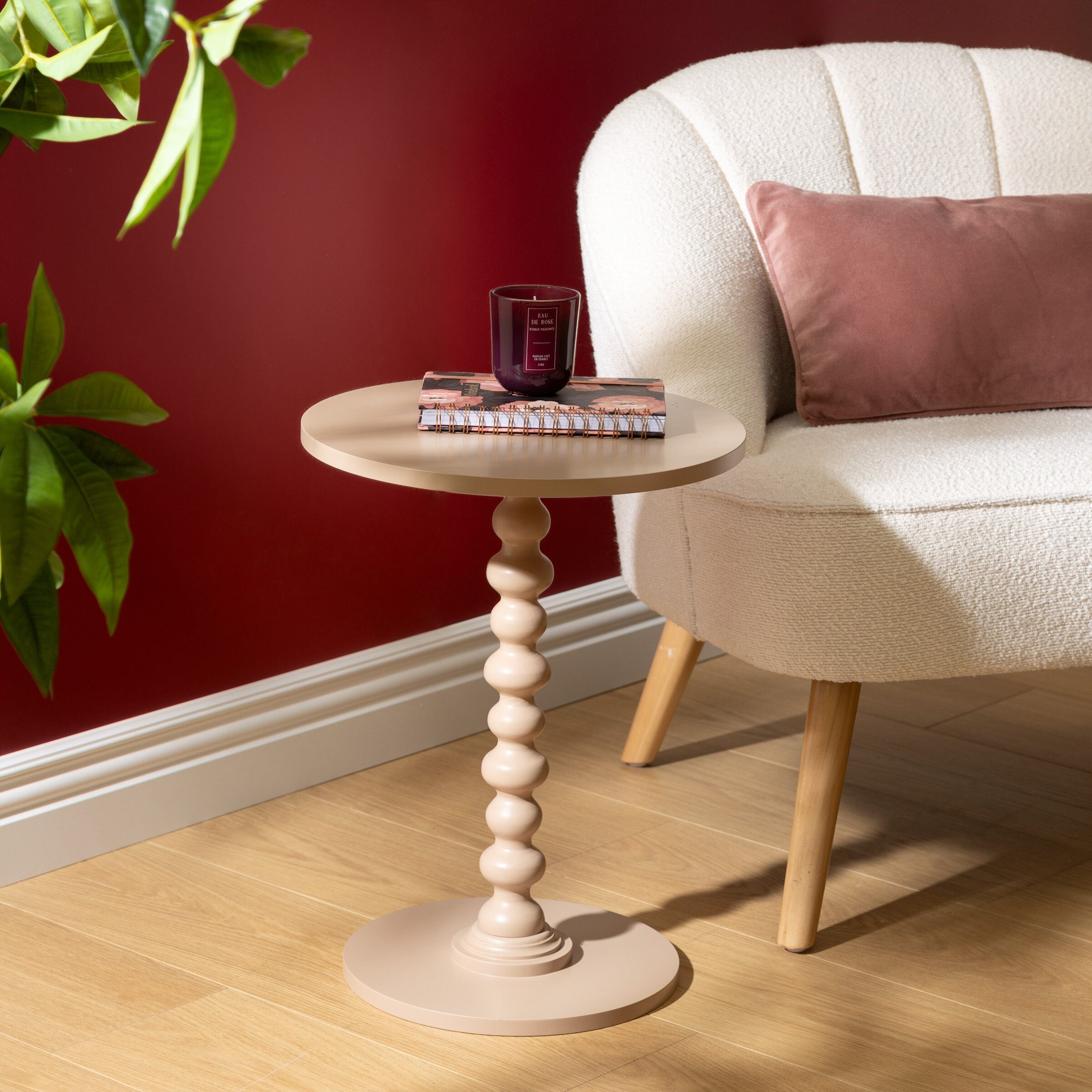 Atmosphera Créateur d'intérieur Beistelltisch Couchtisch ALIX mit dekorativem Bein, Ø 38 cm (funktional) – Bild 5 von 5