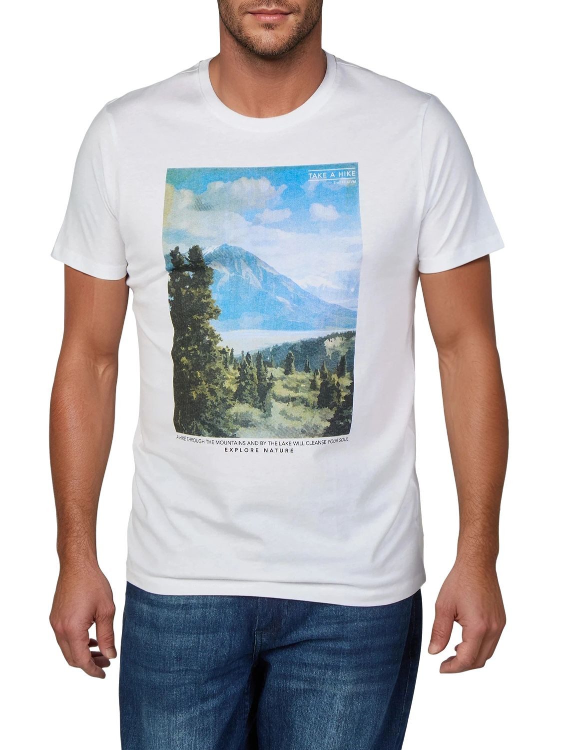riverso T-Shirt Herren Fotoprintshirt RIVLukas Regular Fit (1-tlg) Kurzarm Tee Shirt mit Rundhalsausschnitt aus 100% Baumwolle