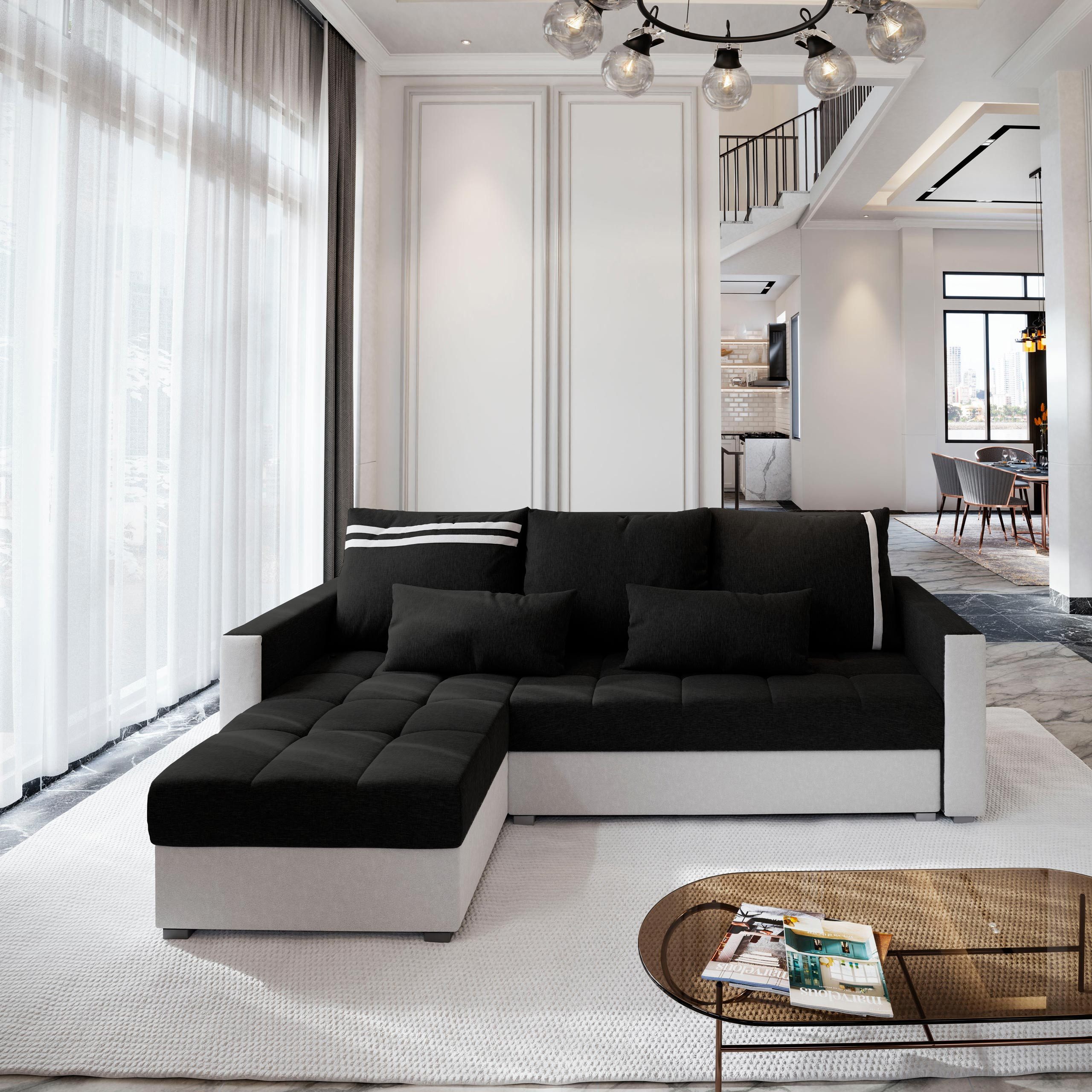 Masseno Ecksofa KOS PIK mit Schlaffunktion L-Form, Sofa mit Bettkasten günstig online kaufen