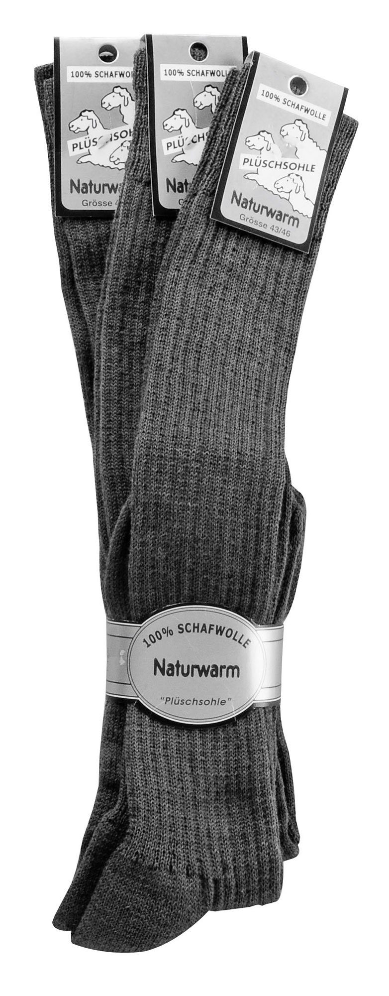 FussFreunde Thermostrümpfe 3 Paar 100% Woll-Kniestrümpfe günstig online kaufen
