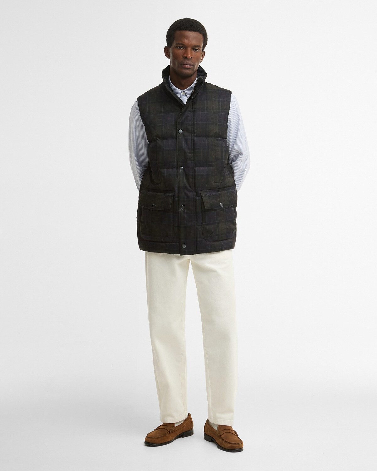 Barbour Steppweste Steppweste Lonnen Tartan Puffer Gilet