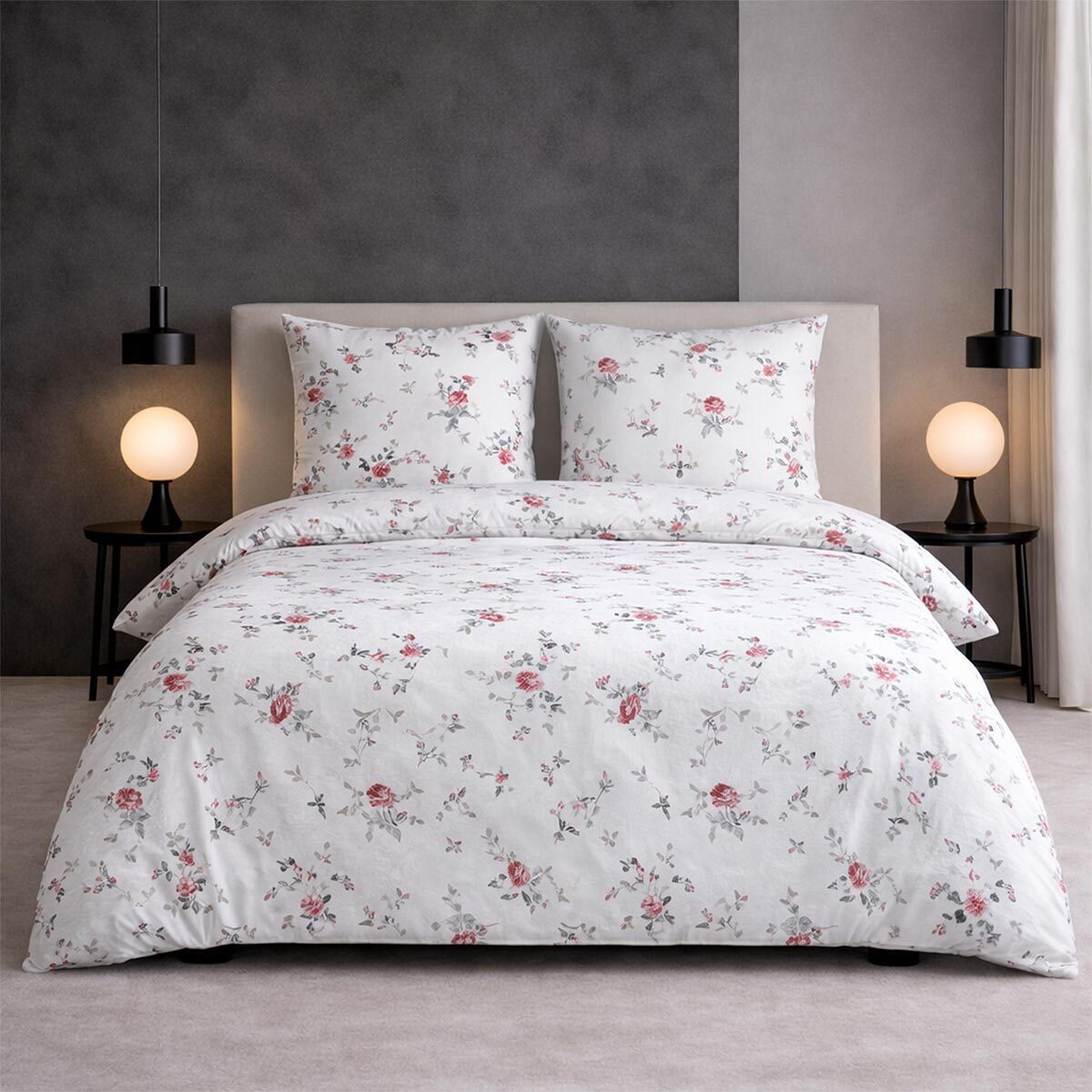 TRAUMSCHLAF Bettwäsche Vintage Rose, Flanell, 2 teilig, hochwertige Flanell Qualität