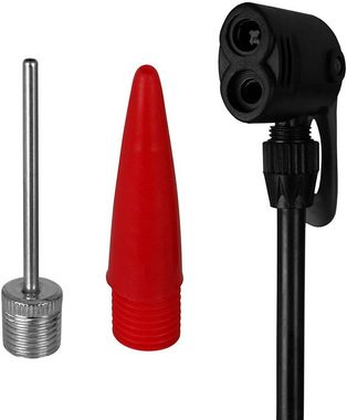 Dunlop Luftpumpe SLP19, Standluftpumpe mit Manometer Aluminium Pumpe Fahrrad-Luftpumpe (inkl 2 Aufsätze, leicht und tragbar), Fahrradpumpe, Fahrradluftpumpe, Ballpumpe, Standpumpe, Handpumpe