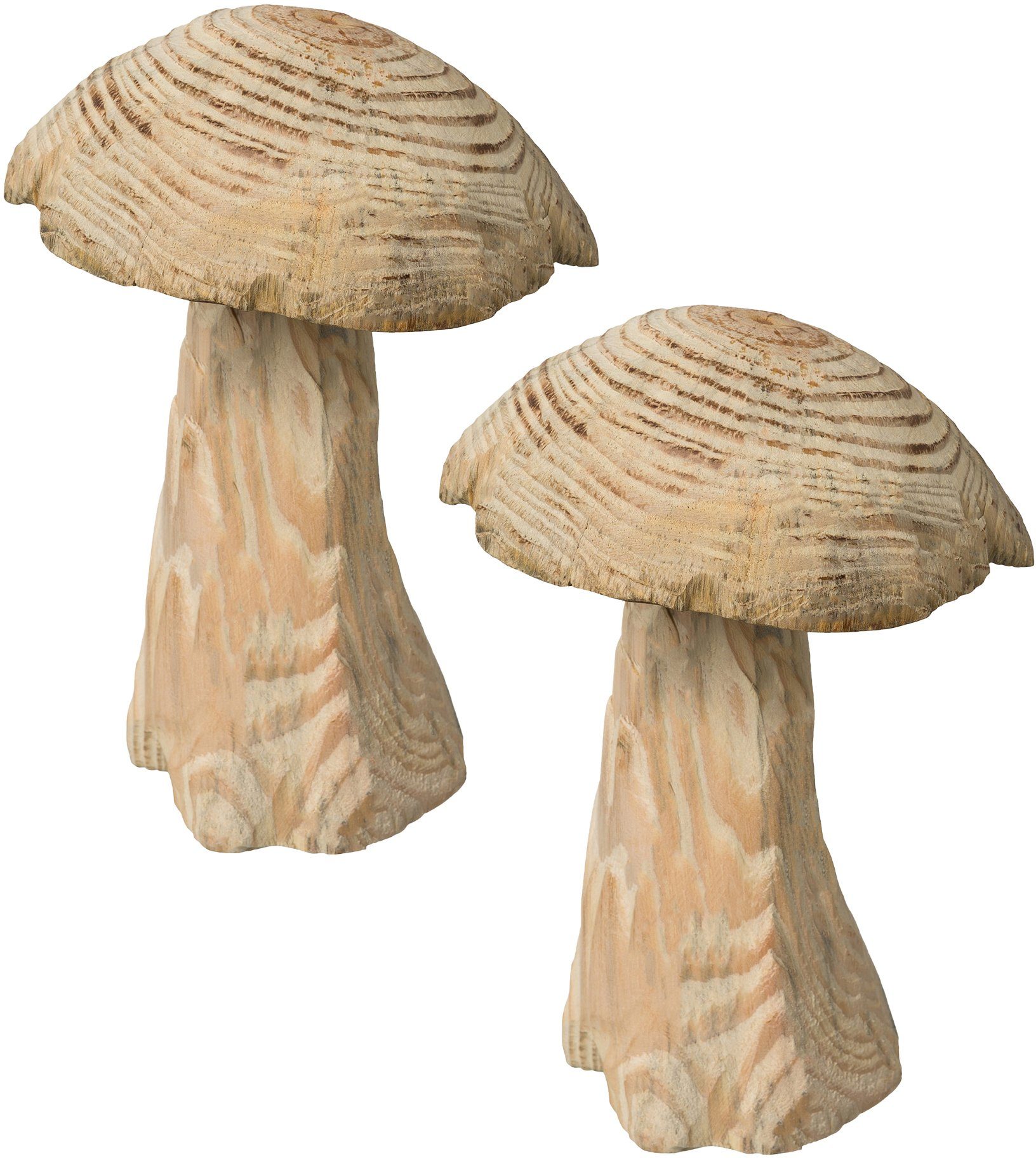 Creativ home Dekoobjekt Pilz, Weihnachtsdeko (Set, 2 St), aus Holz, Höhe ca. 18 cm