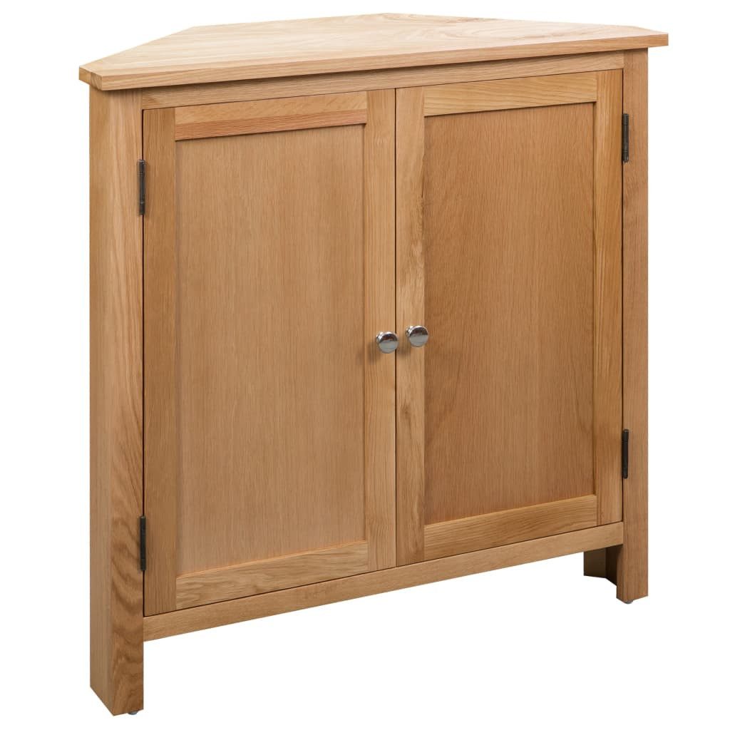 vidaXL Eckschrank Eckschrank 80x33,5x78 cm Massivholz Eiche (1-St) Eichenholz Kommode 80x33,5x78 cm Sideboard Schrank Anrichte Highboard