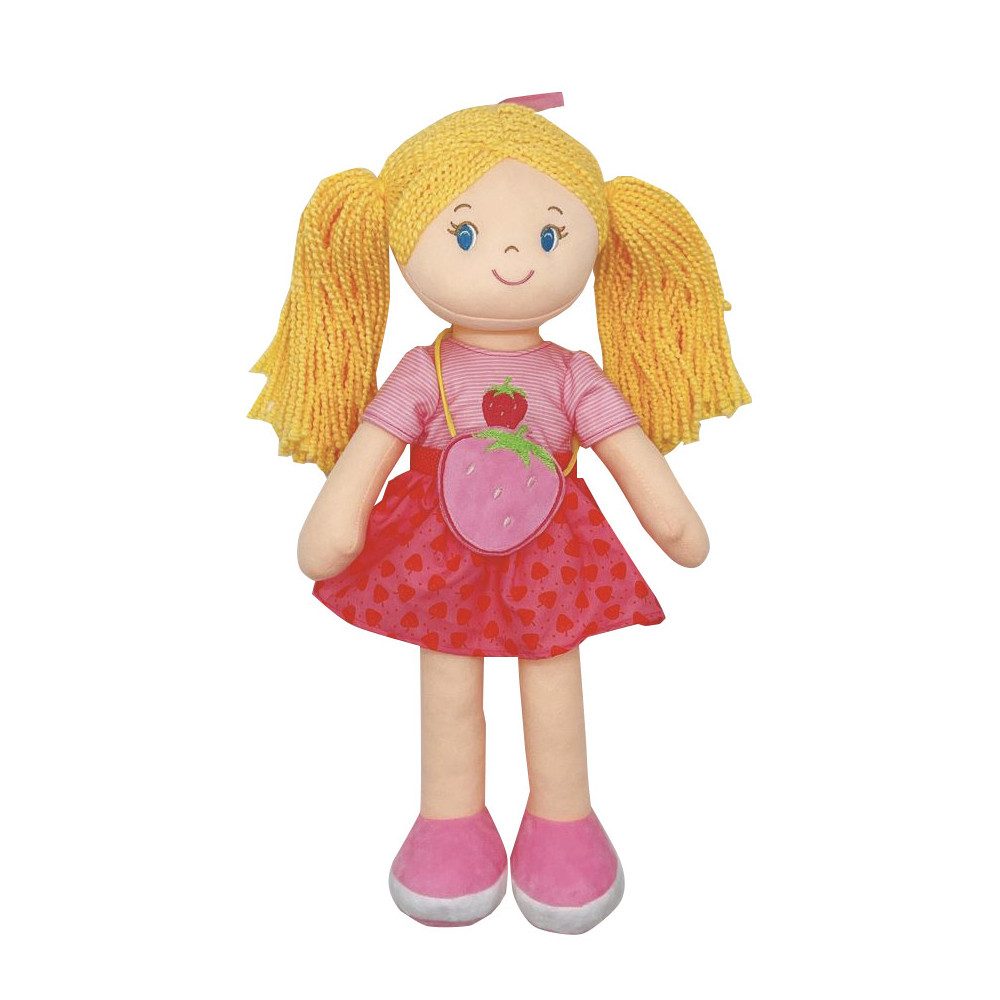 Babypuppe Besttoy - Weichpuppe Maggy mit Erdbeeroutfit