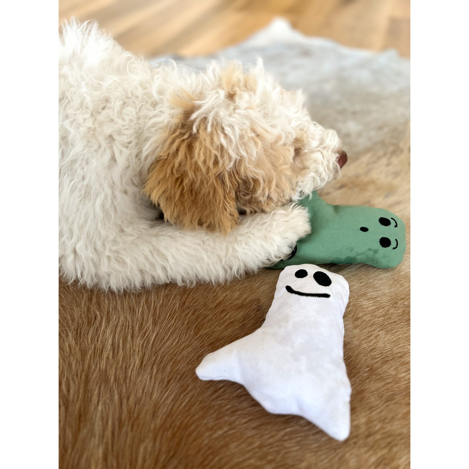 Aumüller Tierquietschie Hundespielzeug Geist, grün & weiß, Spielzeug für Hu günstig online kaufen