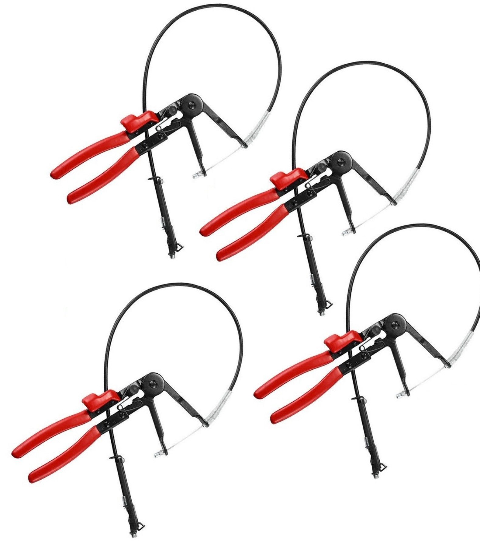 Schlauchklemmenzange 4er Set Flexible Schlauchklemmzange mit Bowdenzug und Arretierung