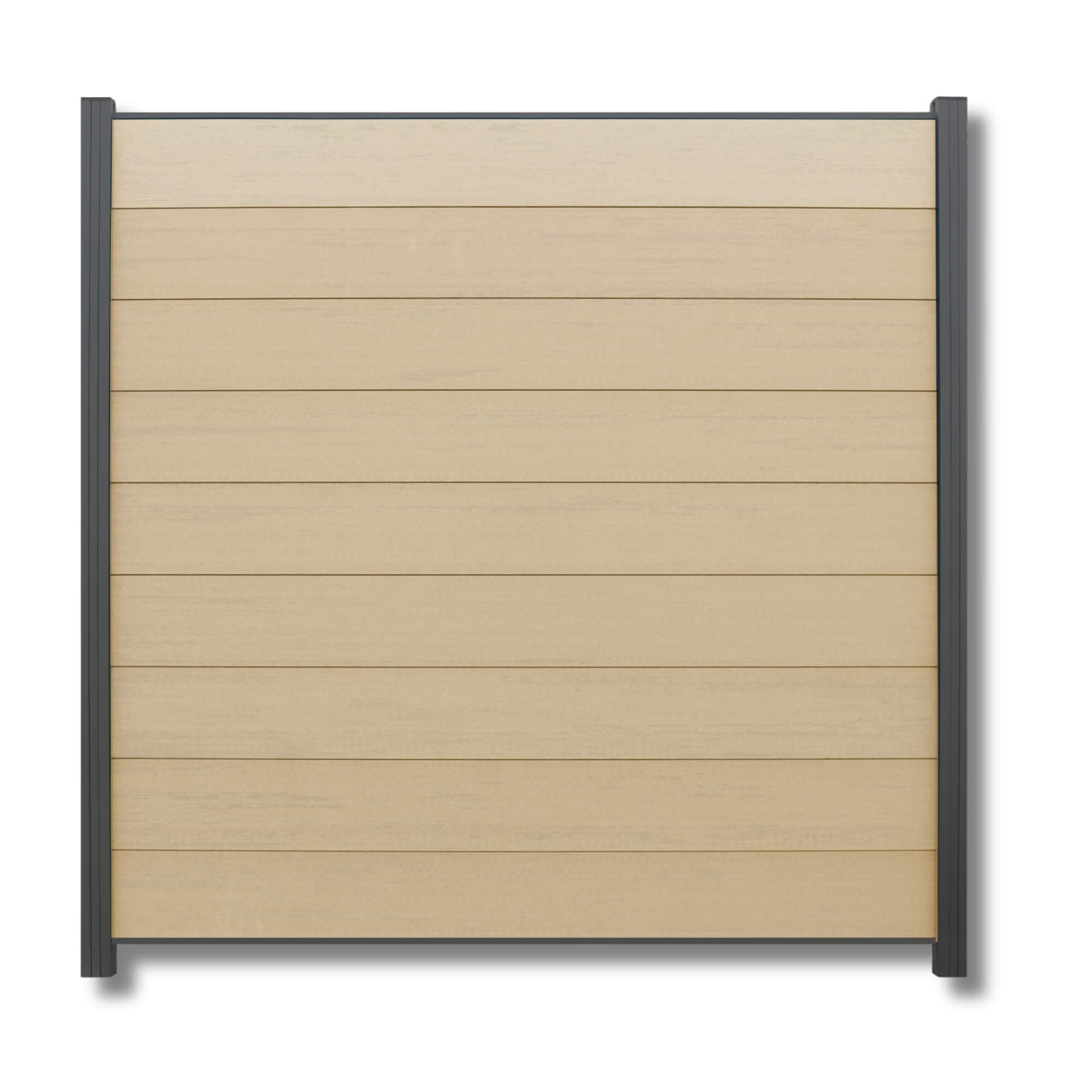 WPC Profi Zaun Komplettset Sichtschutzzaun Pfosten Steckzaun sandbeige 180cm, (Komplettset, mit Start- und Abschlussleisten, Pfosten und Zubehör)