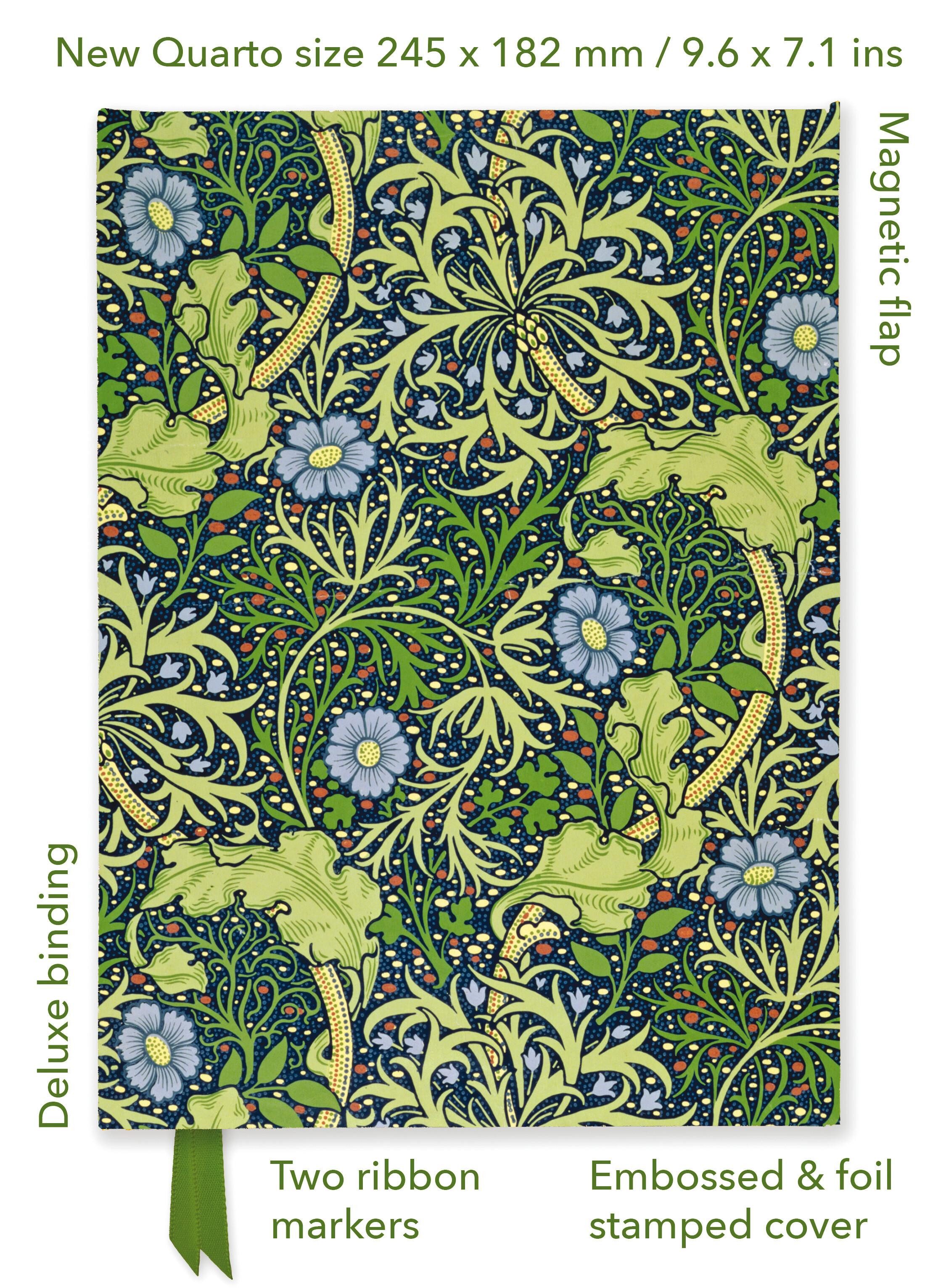 Tagebuch Premium Notizbuch Quartformat: William Morris, Meeresalgen Tapetend...