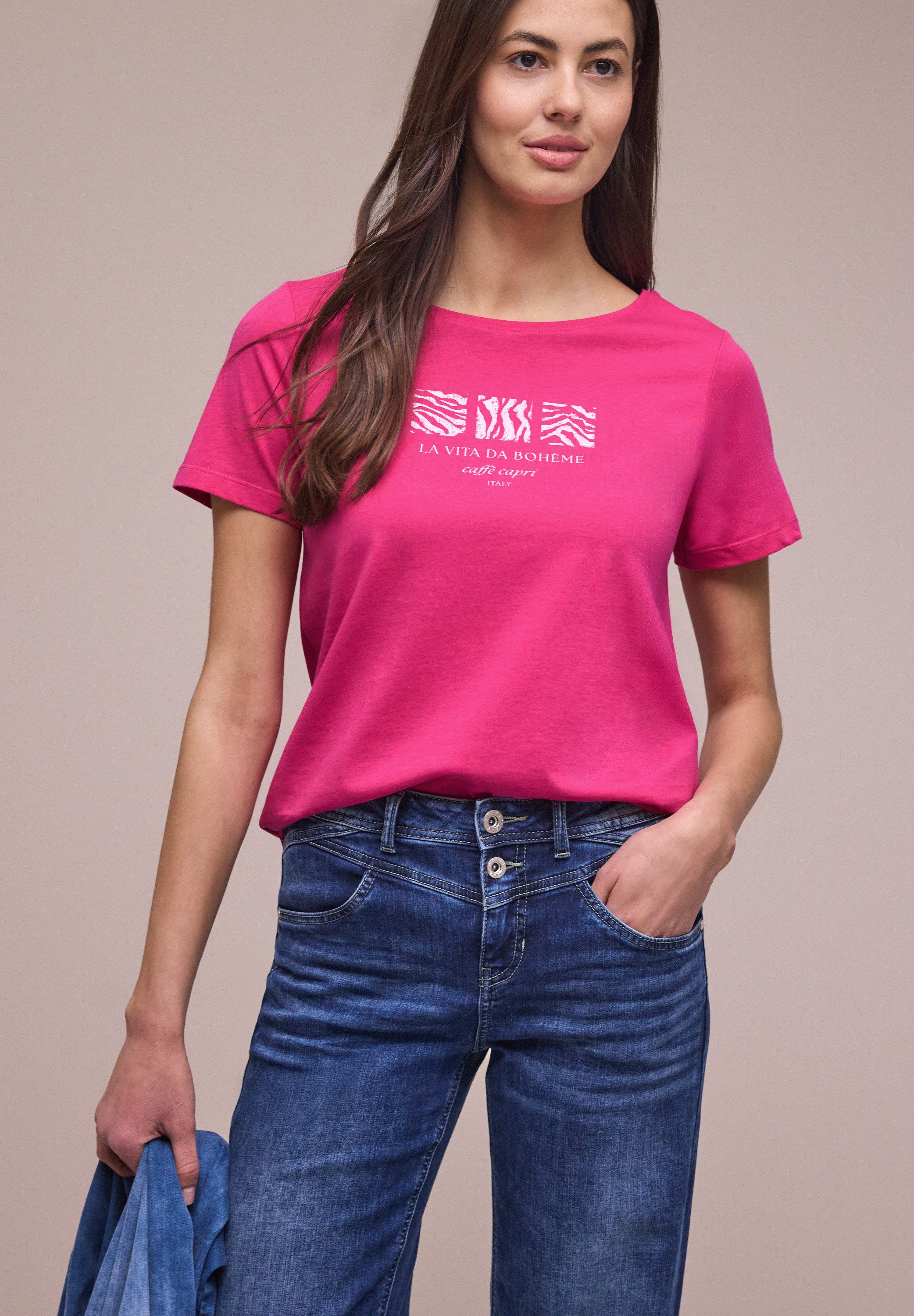 STREET ONE Kurzarmshirt Sommershirt mit Print