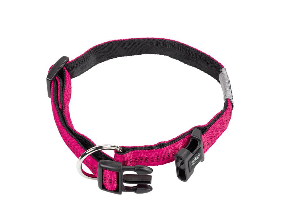 HURTTA Hunde-Halsband Halsband "Soft Grip", fuchsia/schwarz, S-M