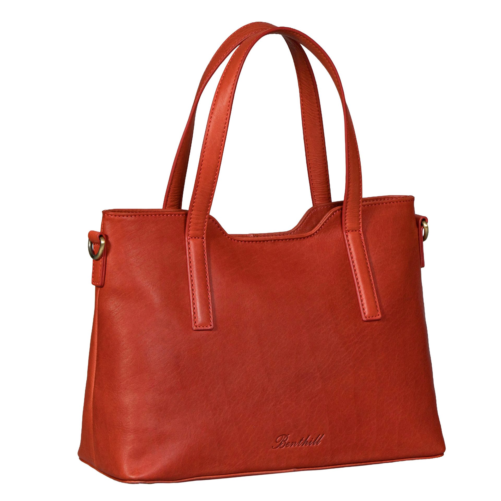 Benthill Shopper Damen Echt Leder Schultertasche Handtasche Frauen Shopper Tasche, Reißverschlussfach