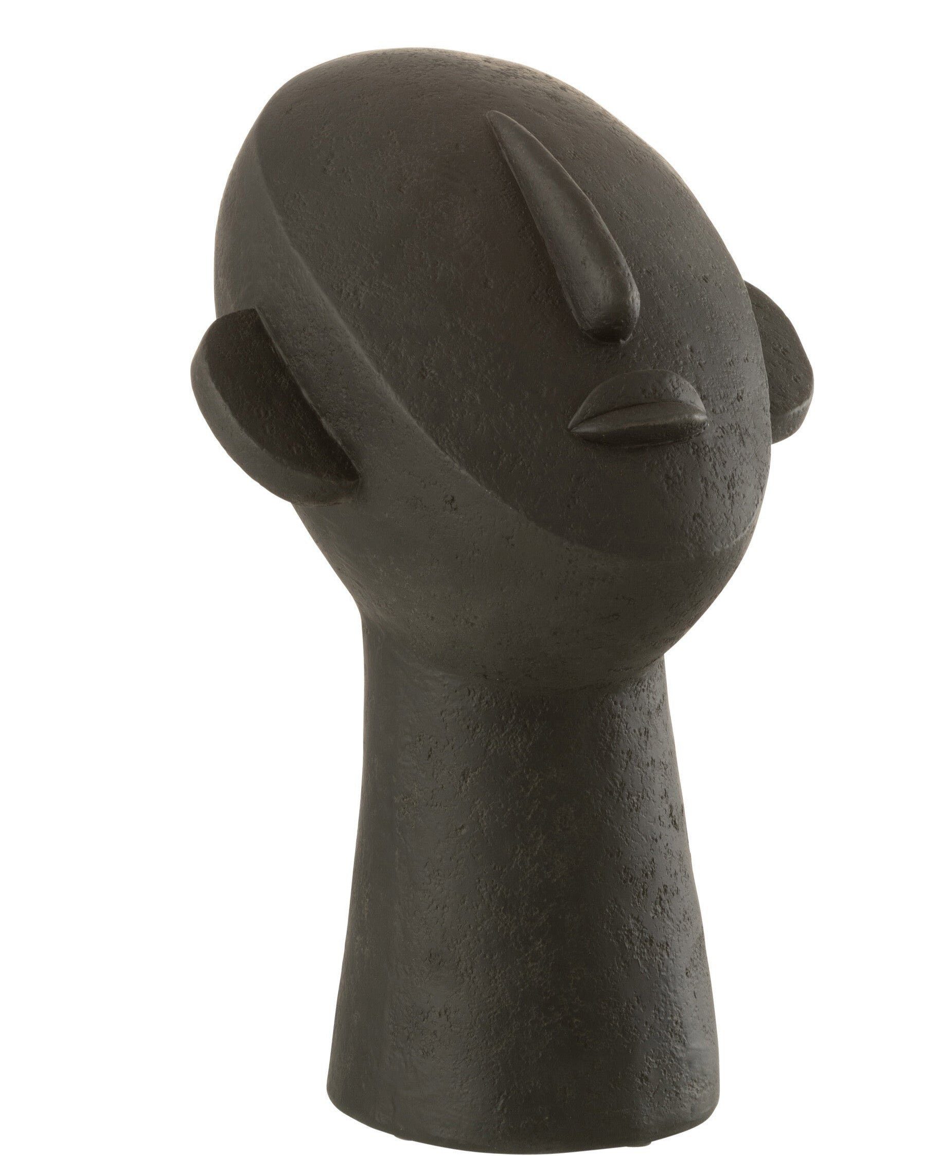 GILDE Dekoobjekt Mystisches Gesicht Abstrakte Skulptur in Schwarz | Deko-Objekte