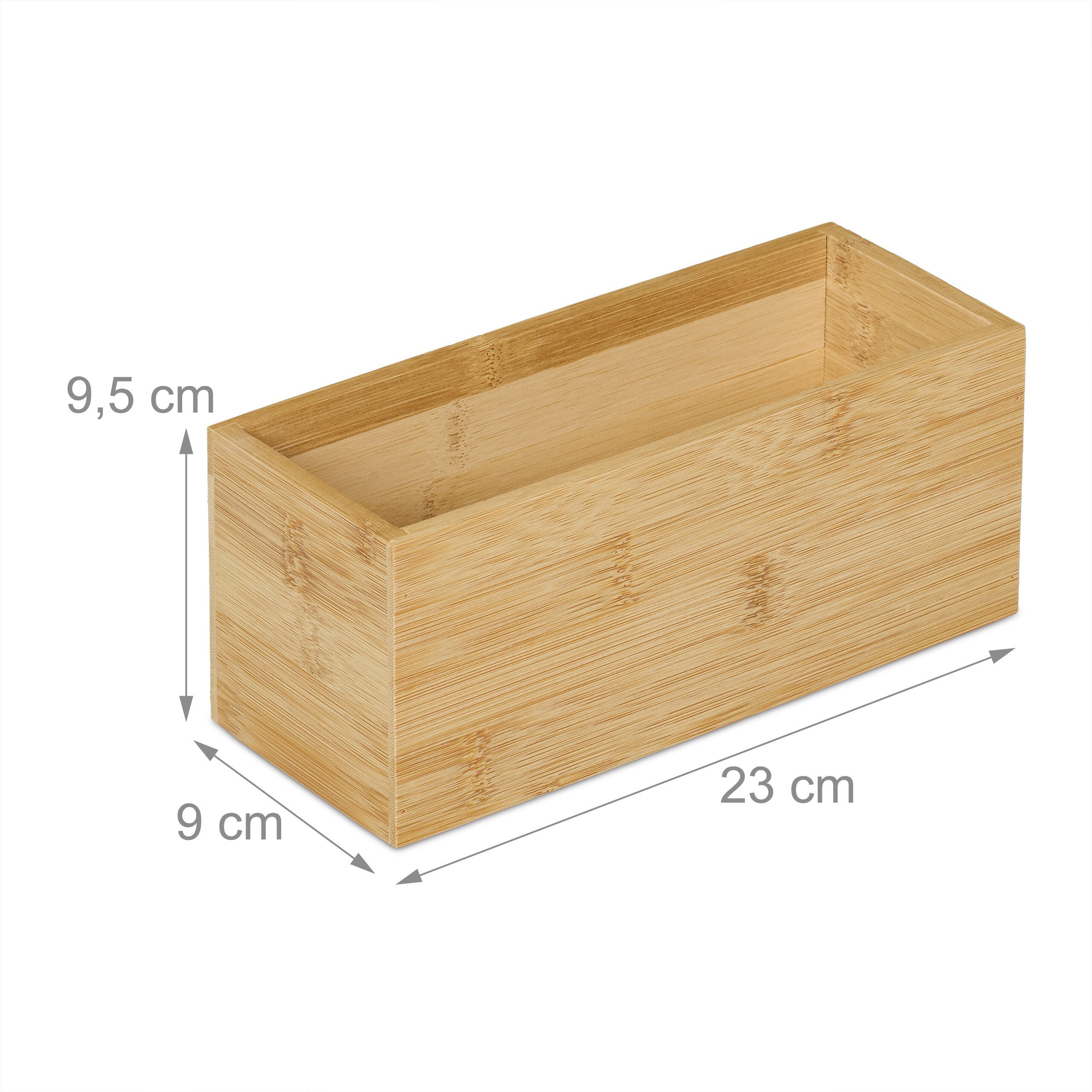 relaxdays Organizer Bambus Aufbewahrungsbox im 2er Set (2 St., 2er Set) – Bild 4 von 5
