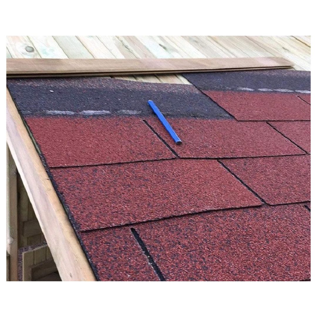 Gartenpirat Dachpappe Bitumen-Dachpappe 3 m² rot rechteckig Dachschindeln für Carport, 3 m² pro Paket, für Gartenhäuser, Gerätehäuser, Pavillons, Carports