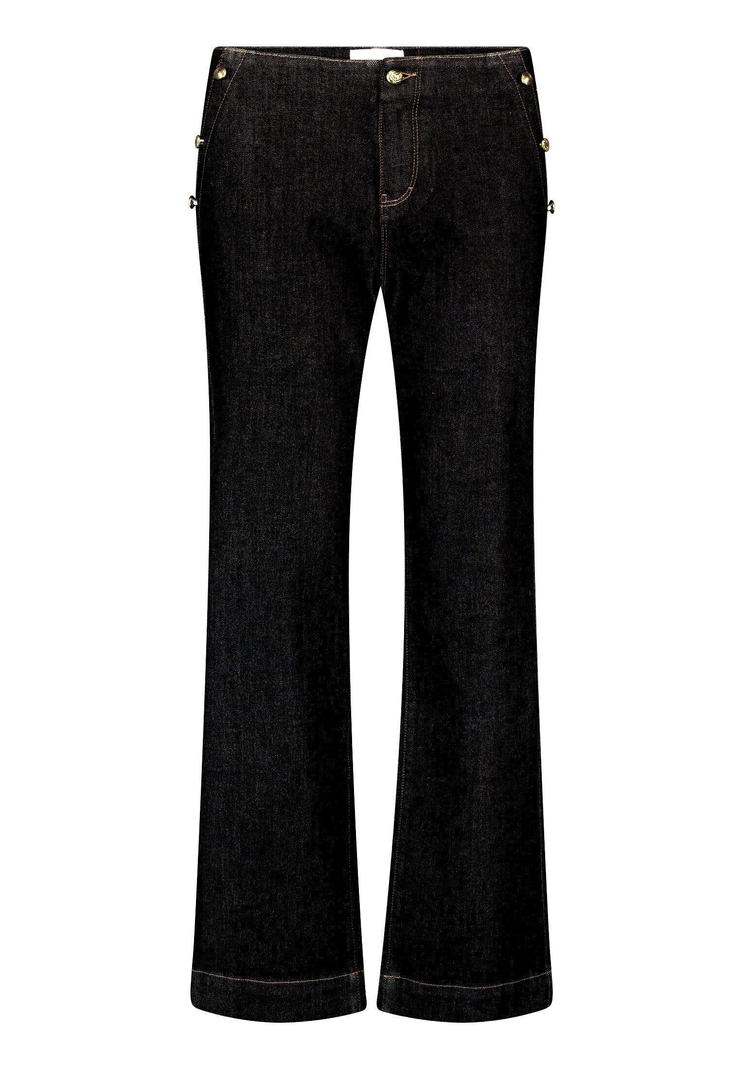 Cartoon Stretch-Jeans Damen mit Knöpfen