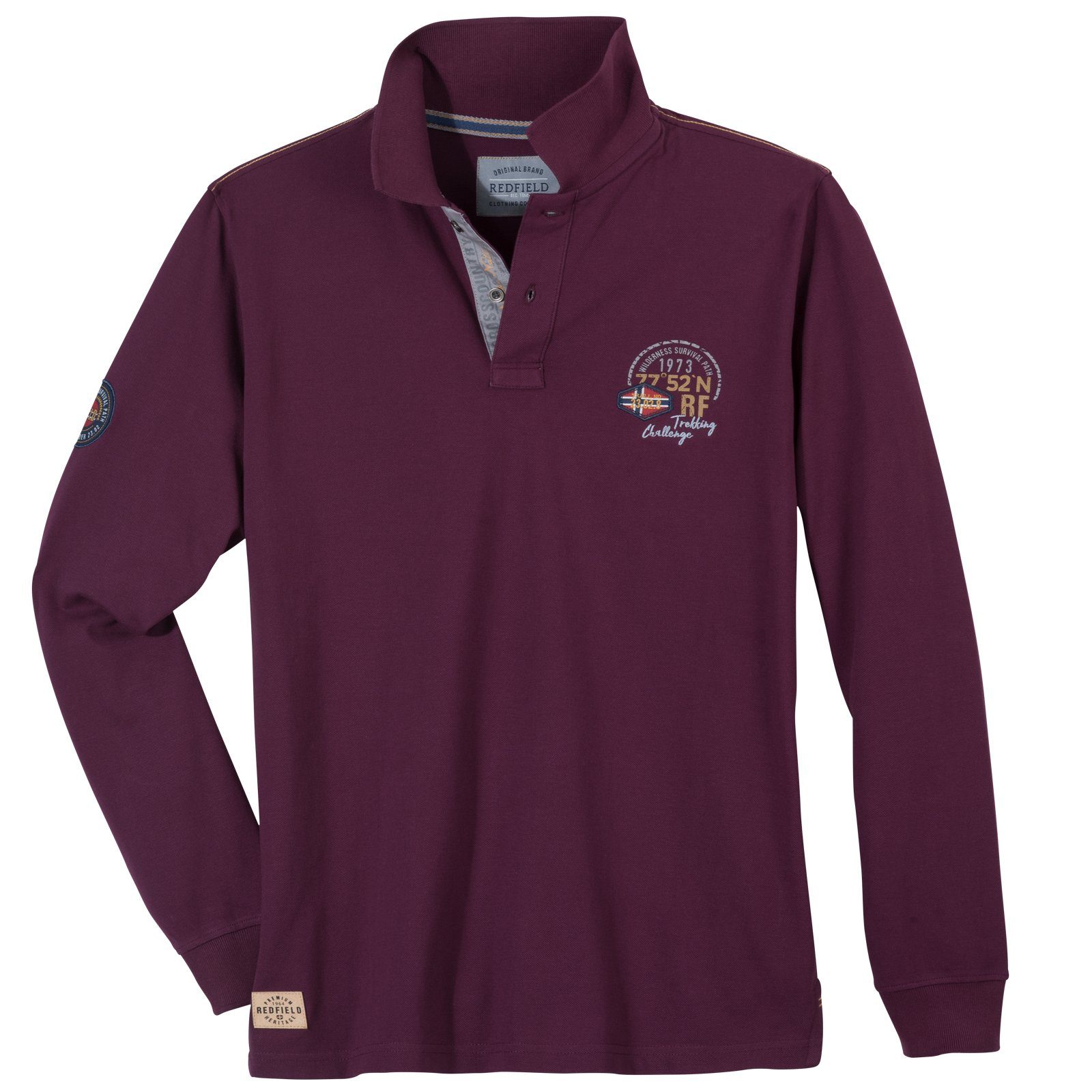 redfield Langarm-Poloshirt Redfield modisches Langarm-Polo Übergröße günstig online kaufen
